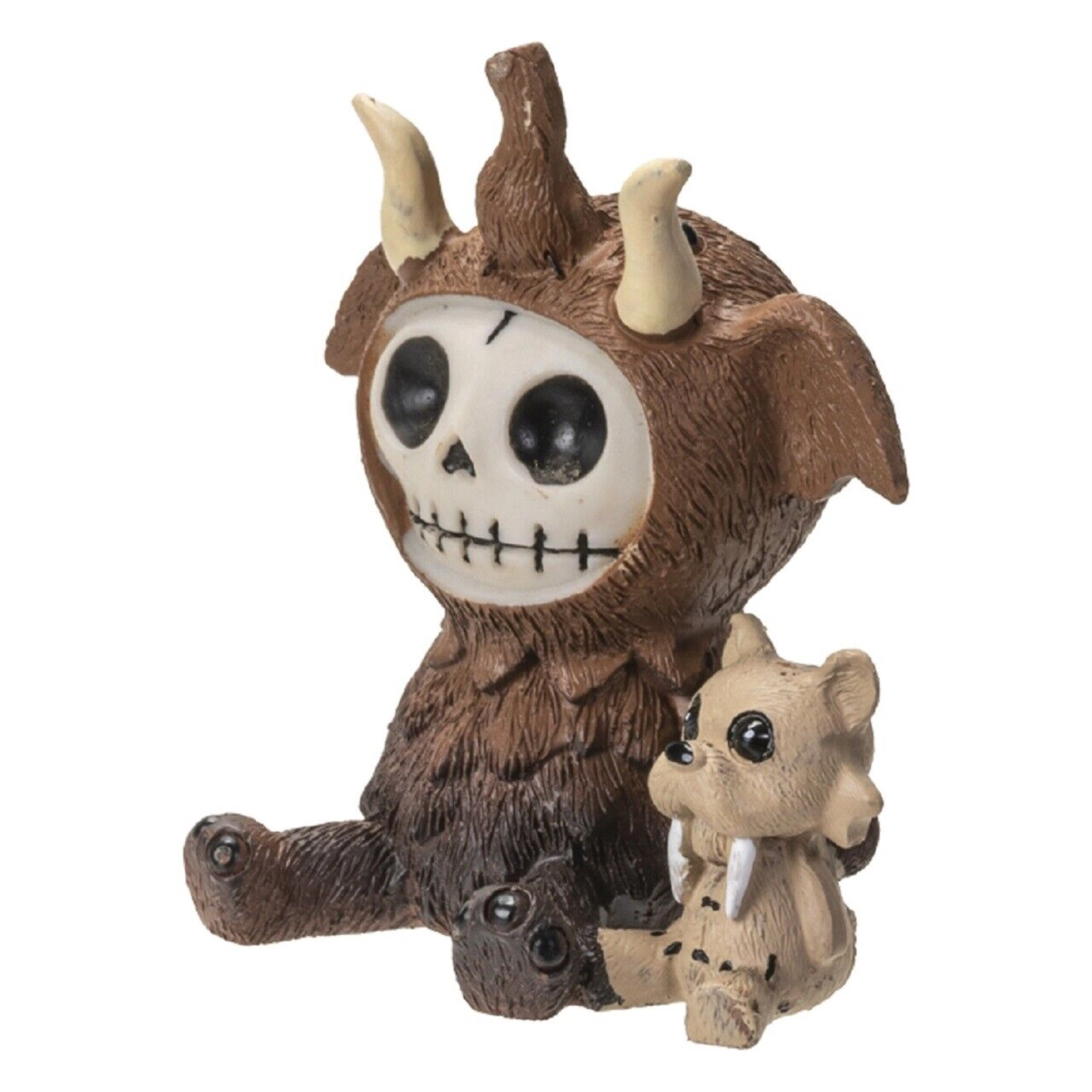 Pacific Giftware Furrybones Warren Wooly Mammoth Skeleton in Costume Figurine 3 Inch Brown