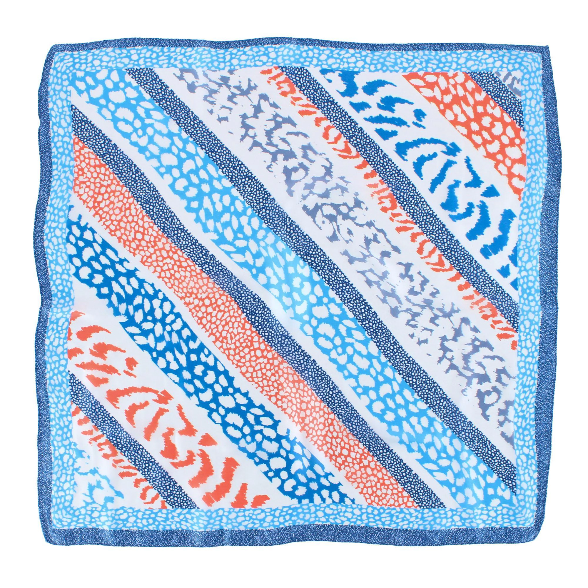 CTM Women's Abstract Animal Print Silky Square Scarf