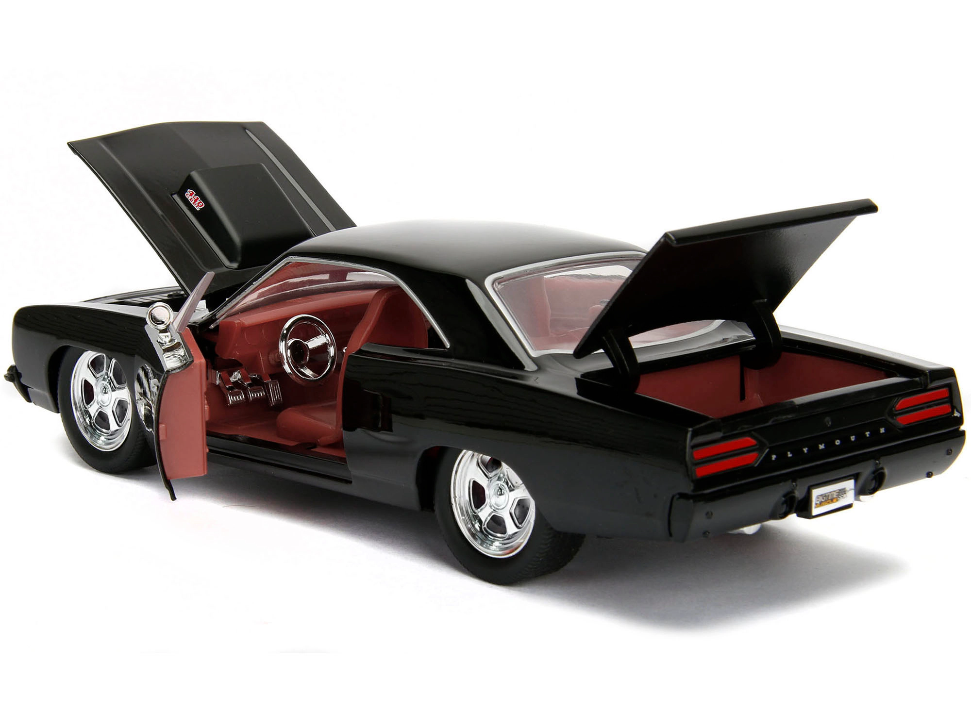 Jada 1970 Plymouth Road Runner 440 Black with Red Interior "Bigtime Muscle" Series 1/24 Diecast Model Car by Jada