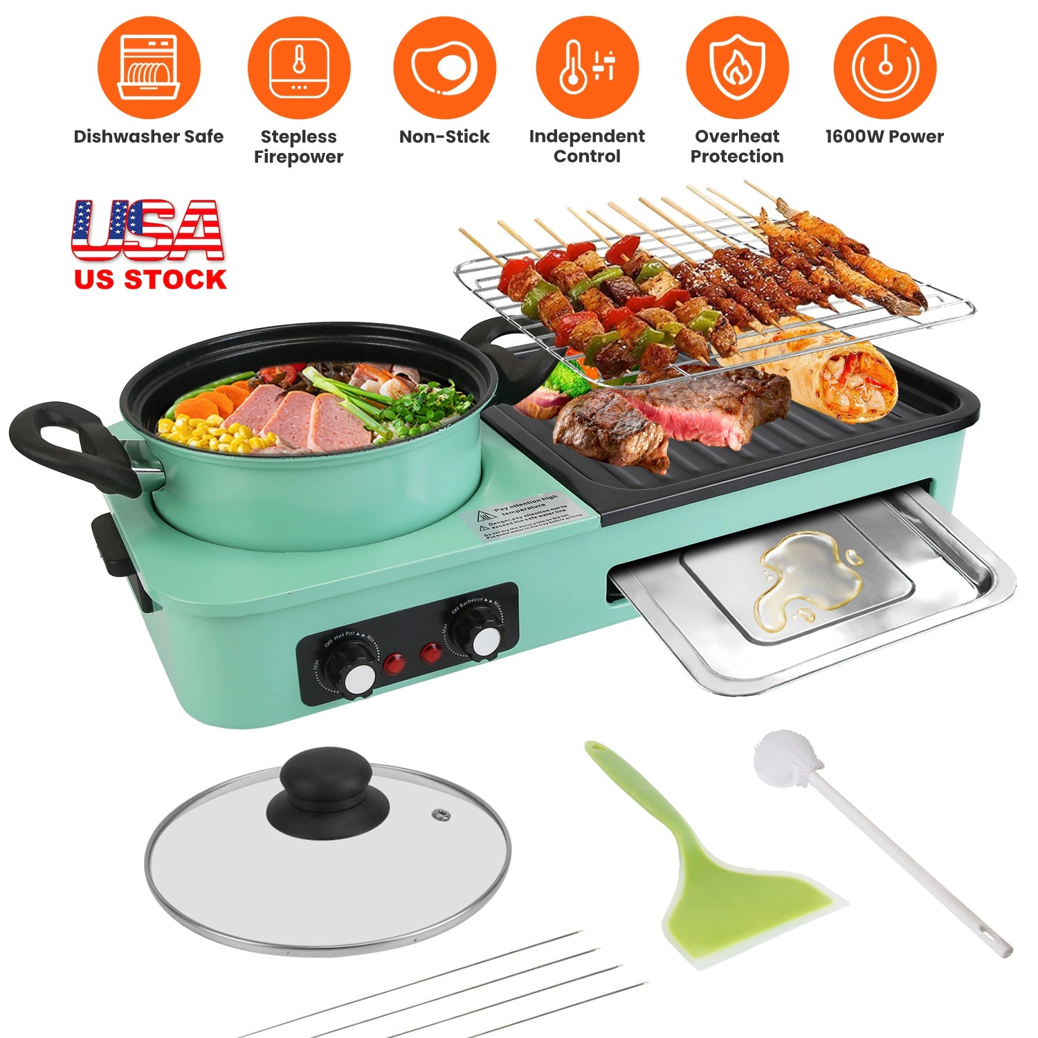 GBruno 3-in-1 Electric Hot Pot With Grill