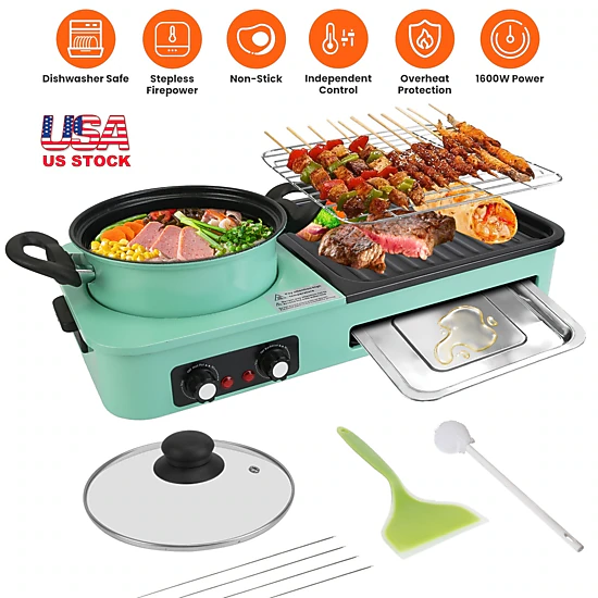 GBruno 3-in-1 Electric Hot Pot With Grill