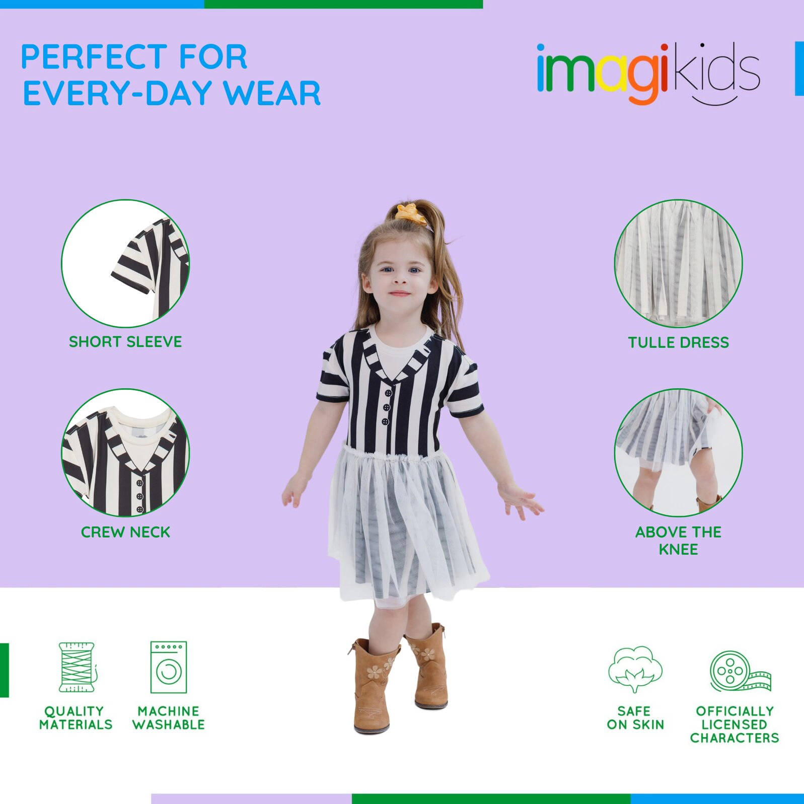 Beetlejuice Girls' Cosplay Tutu Dress