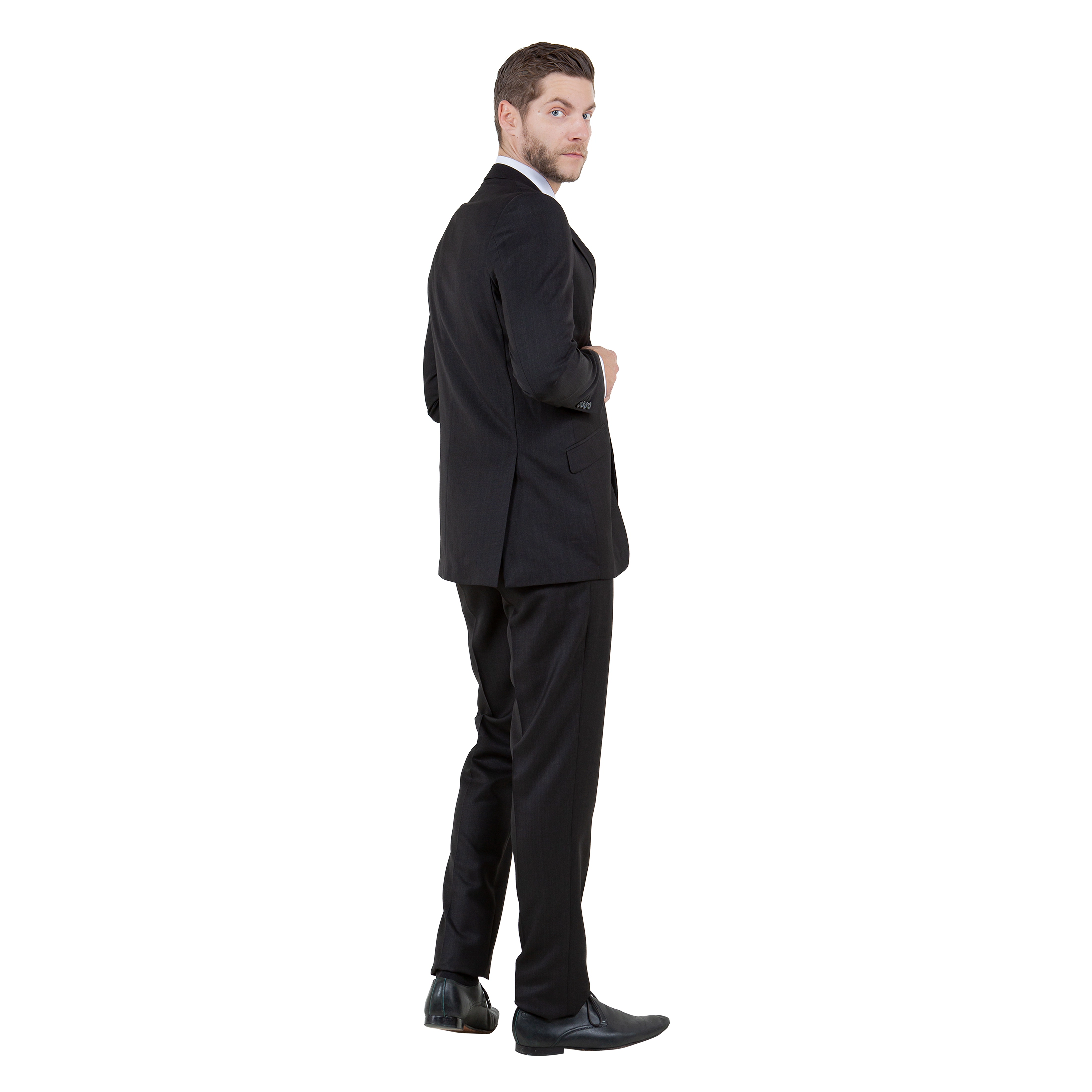 Tazzio Men's Slim Fit 3 Piece Vested Sharkskin Suit Set