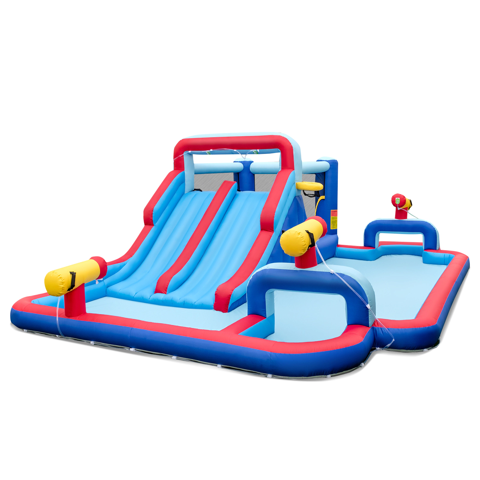 SUGIFT Inflatable Water Slide Bounce House Park Splash Pool 200-lb Capacity Ages 3-12 Multi-color 254.5 x 164.5 x 83 in