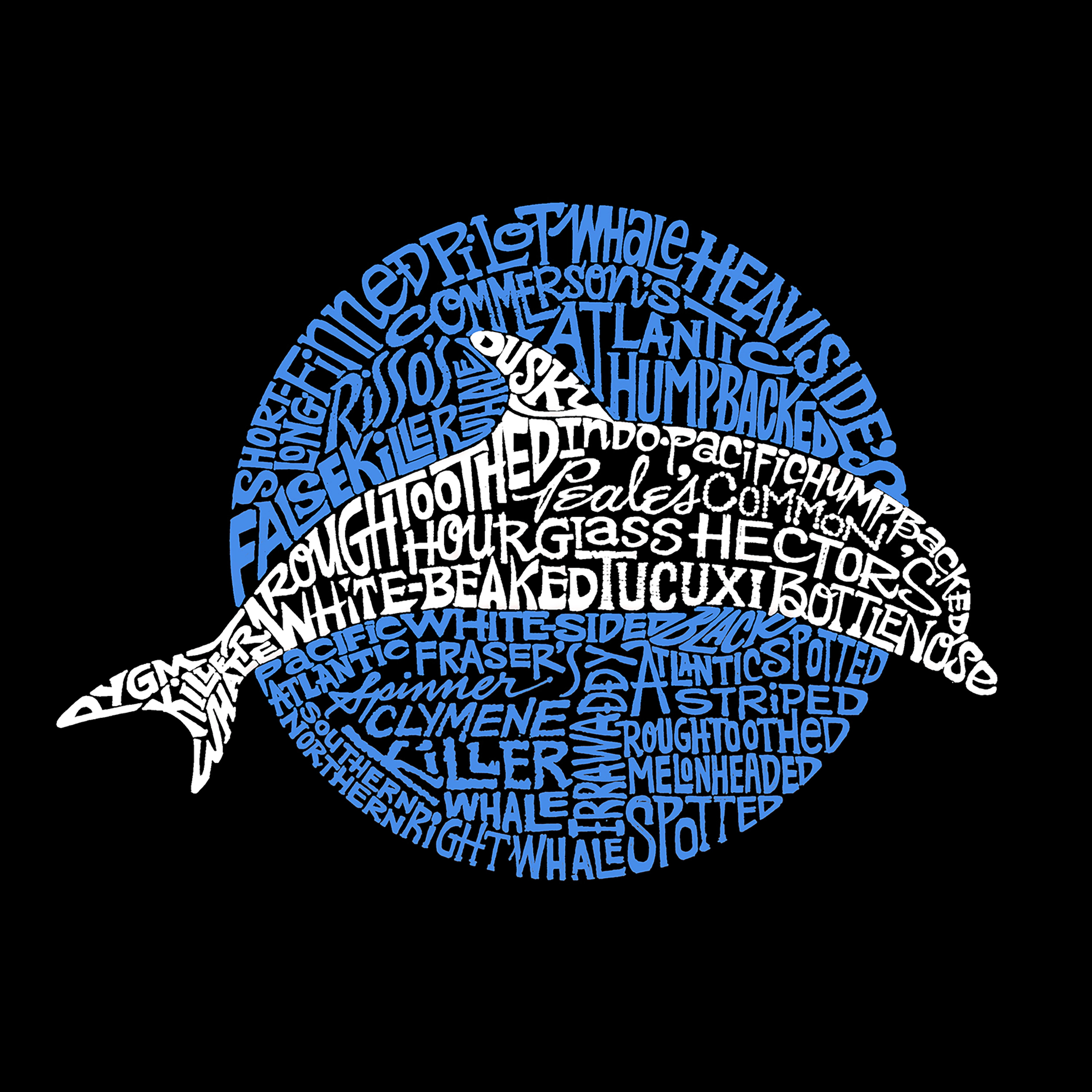 LA Pop Art Men's Word T-Shirt - Species of Dolphin