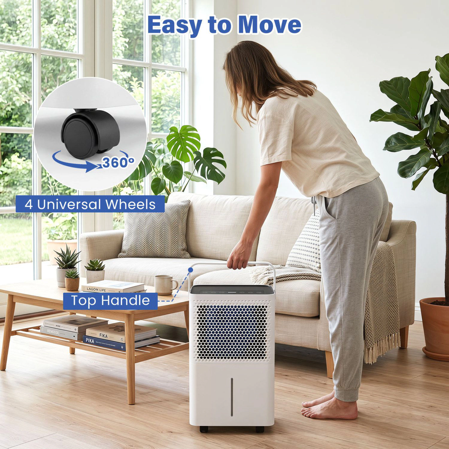 SlickBlue Compressor Dehumidifier for Home, Bedroom, Bathroom and Basement, 32 Pint