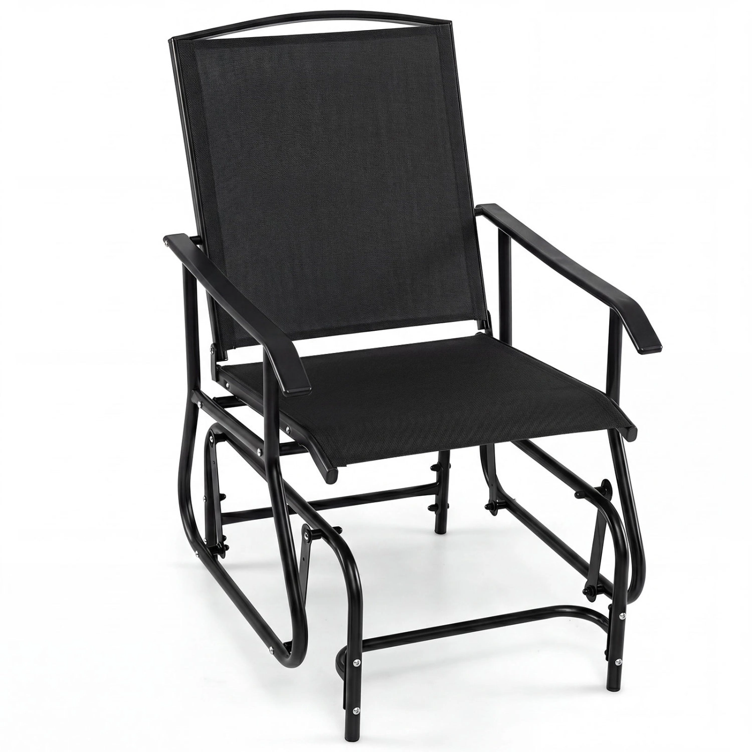 LJG Outdoor Glider Chair with Metal Frame and Armrests