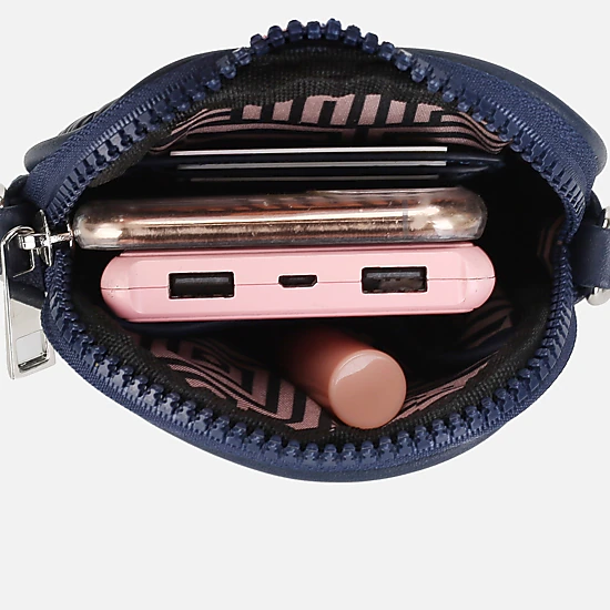 Mia K Collection Betty Compact Smartphone Crossbody Bag - Quilted Metallic Nylon with Vegan Leather