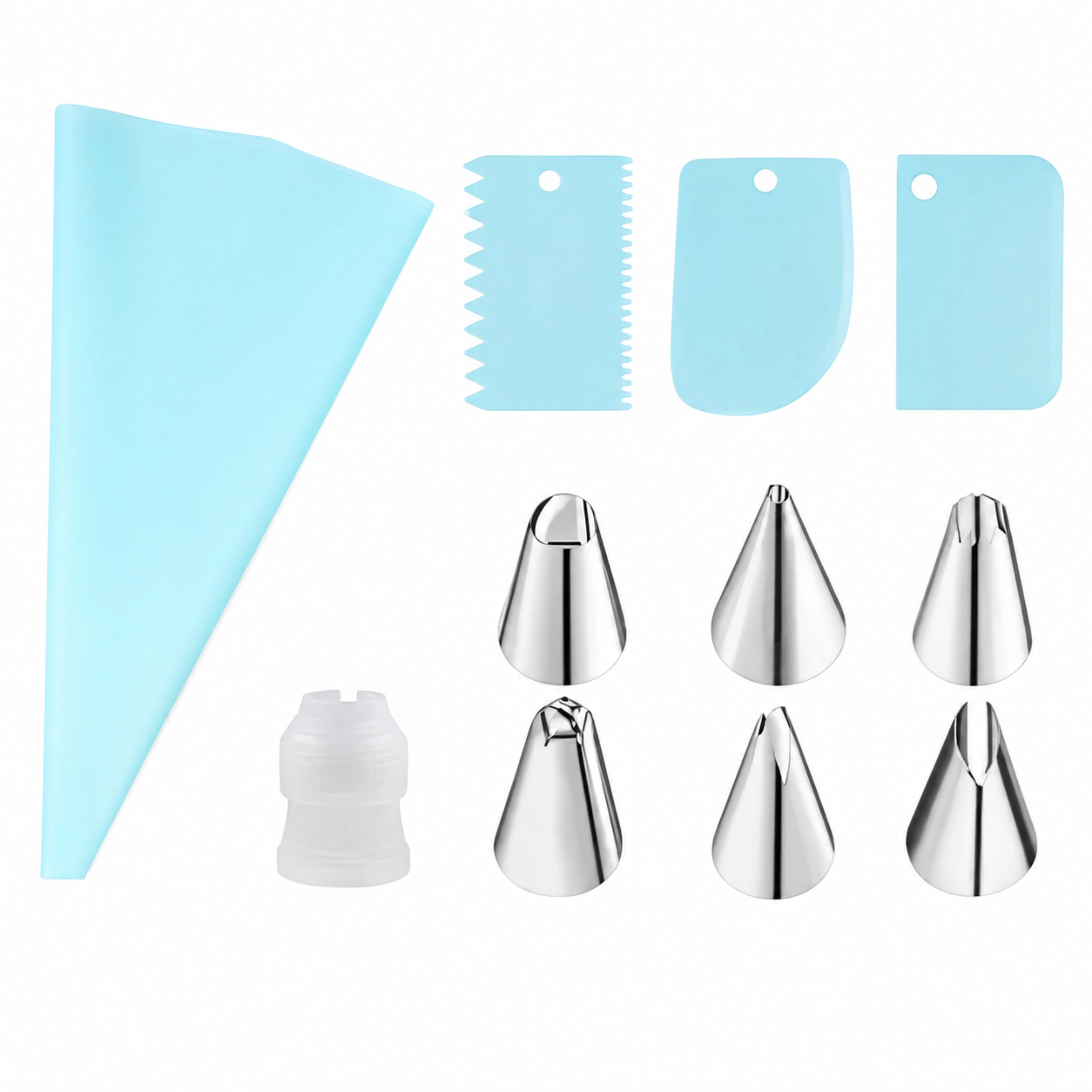Kitcheniva 11 Pcs Reusable Silicone Piping Bag With Accessories Set