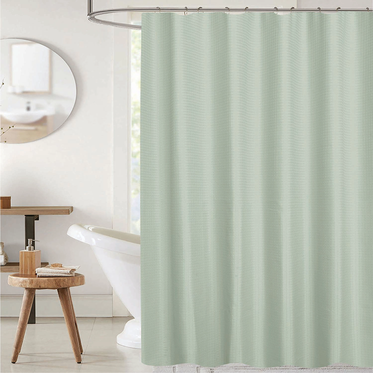 RT Designer Collection Bliss Waffle Shower Curtain 70" x 72" Sage