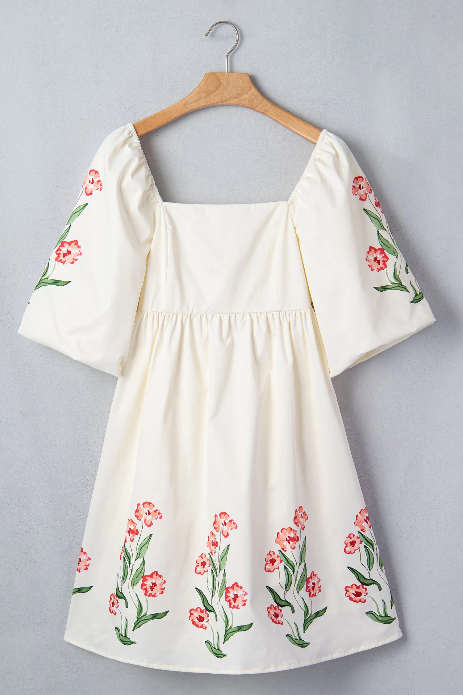 Threaded Pear Women's Greta Puff Sleeve Babydoll Dress