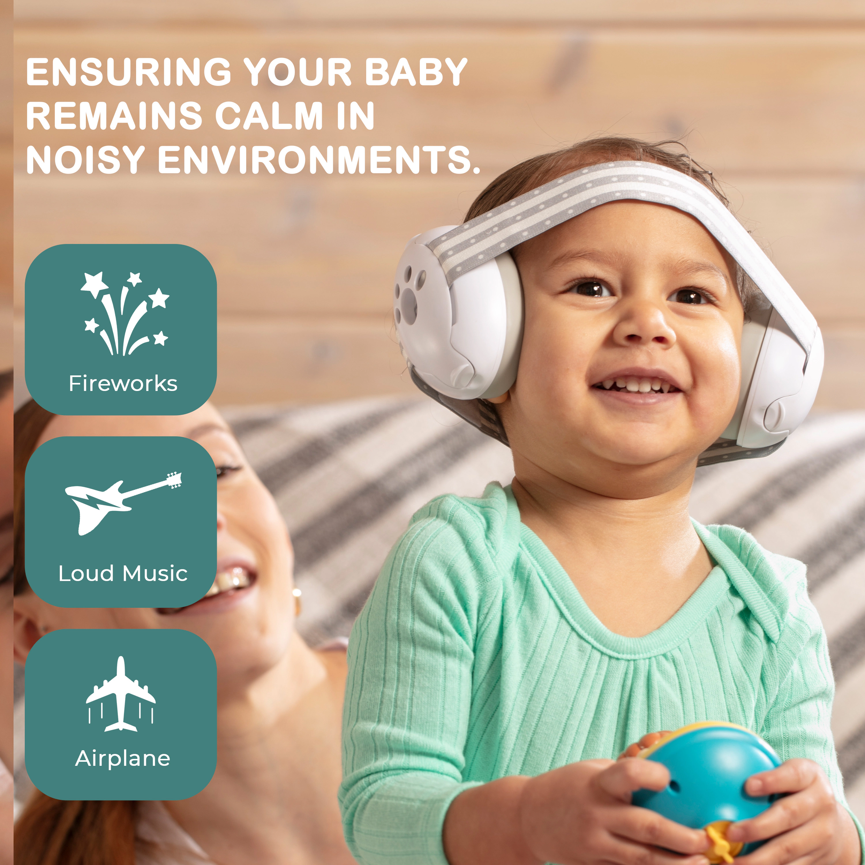 Sperric Baby Earmuffs - Noise Cancelling, Ultra‑Soft Lightweight Ear Protection with Non‑Slip Headband & Travel Bag