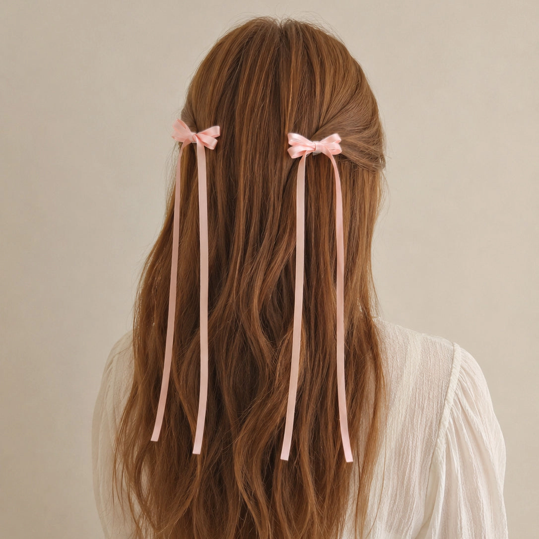 Puttisu Girls 4-Piece Ribbon Bow Clip Set