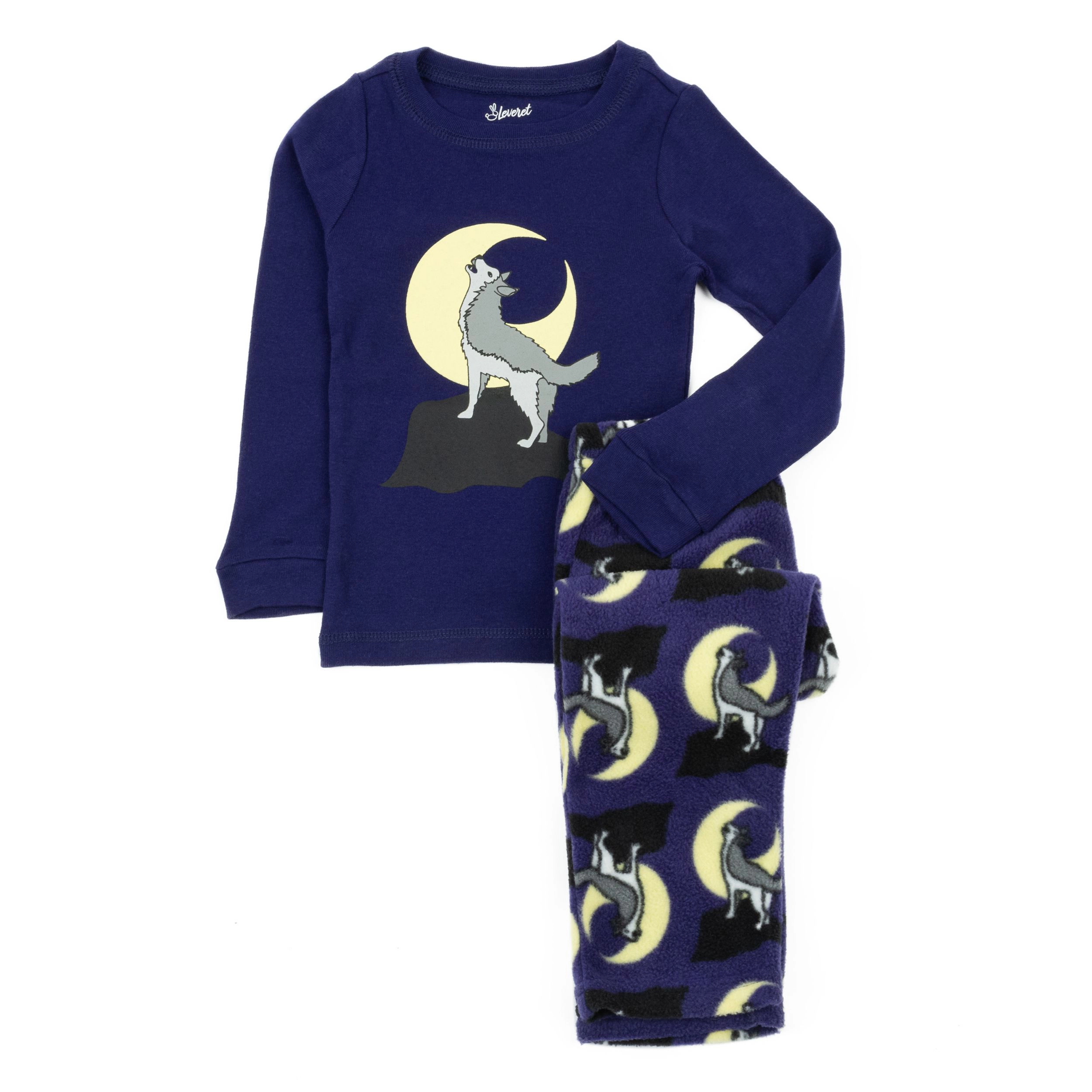 Leveret Toddler/Kids Halloween Cotton Top & Fleece Pants Pajama Set