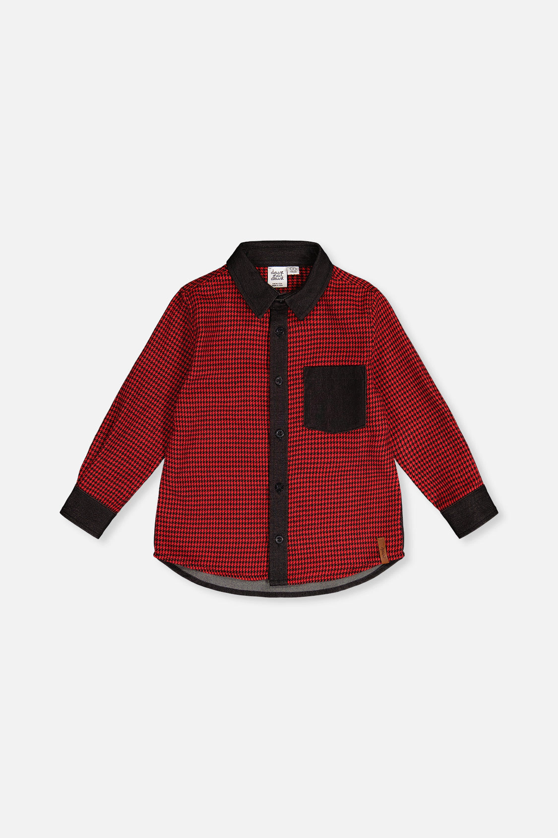 Deux par Boys Houndstooth Button-Down Shirt