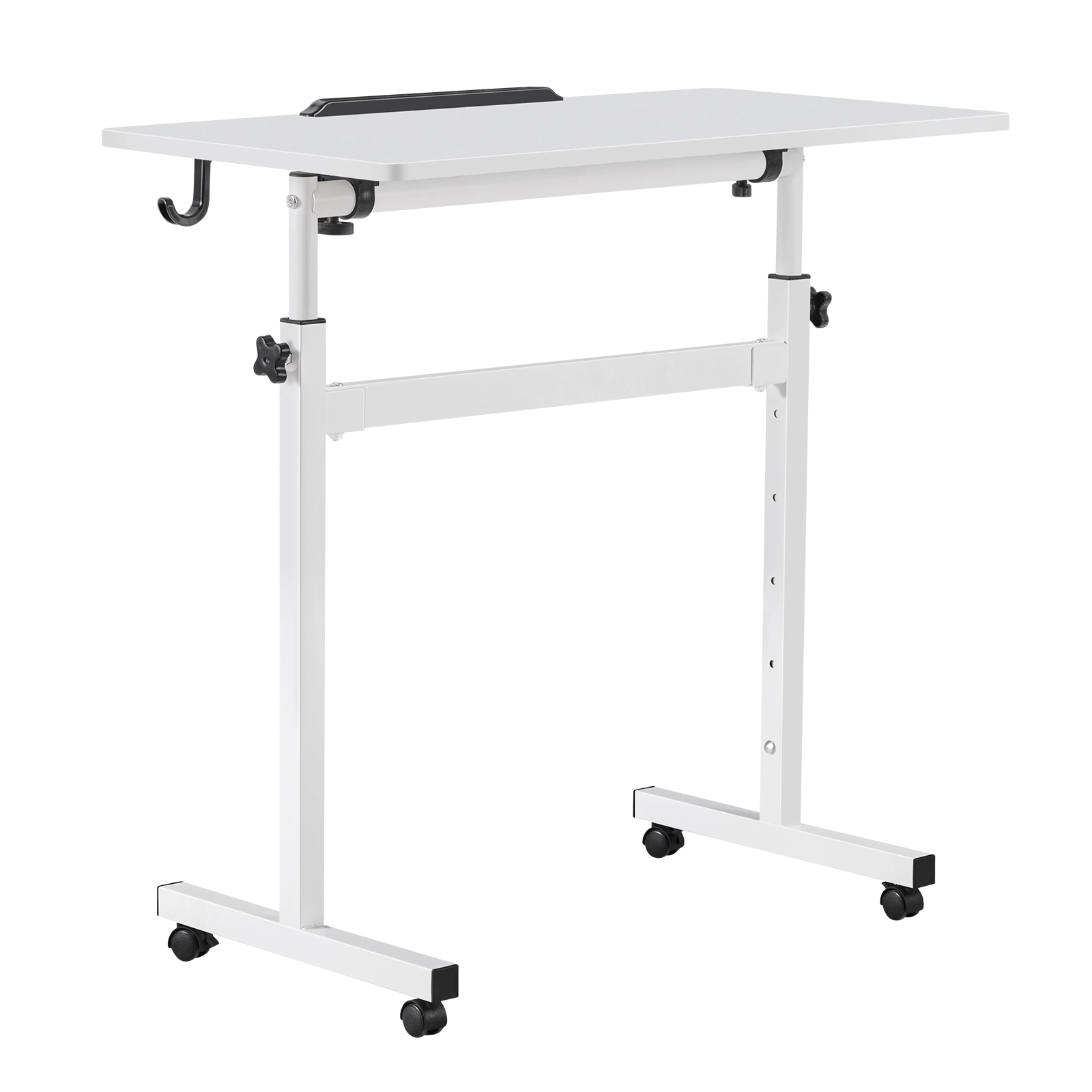 HONGGE Standing Desk, Adjustable Height Mobile Stand Up Desk with Casters, Small Computer Sit Stand Desk