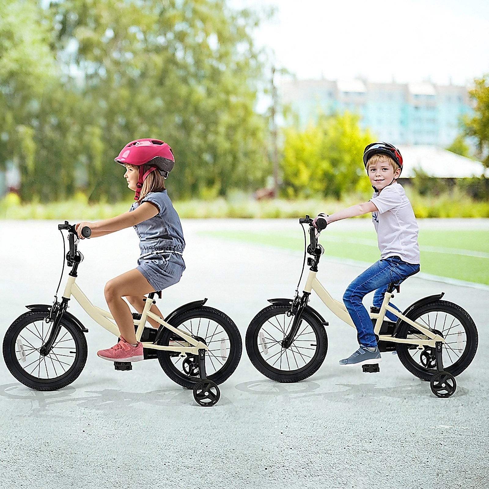 SUGIFT Adjustable Handlebar and Seat Kids Sport Bicycle with Removable Training Wheels 145-lb Capacity Ages 4-7 Years