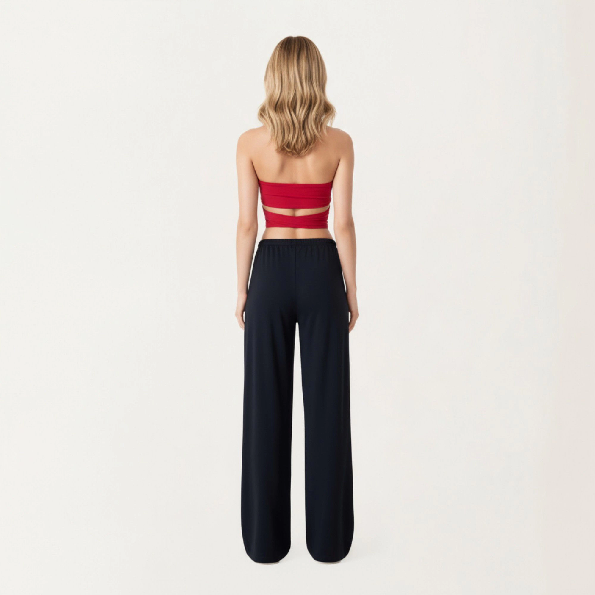 Anna-Kaci Women's High-Waist Wide-Leg Lounge Pants with Soft Stretch Fabric Adjustable Drawstring Waistband