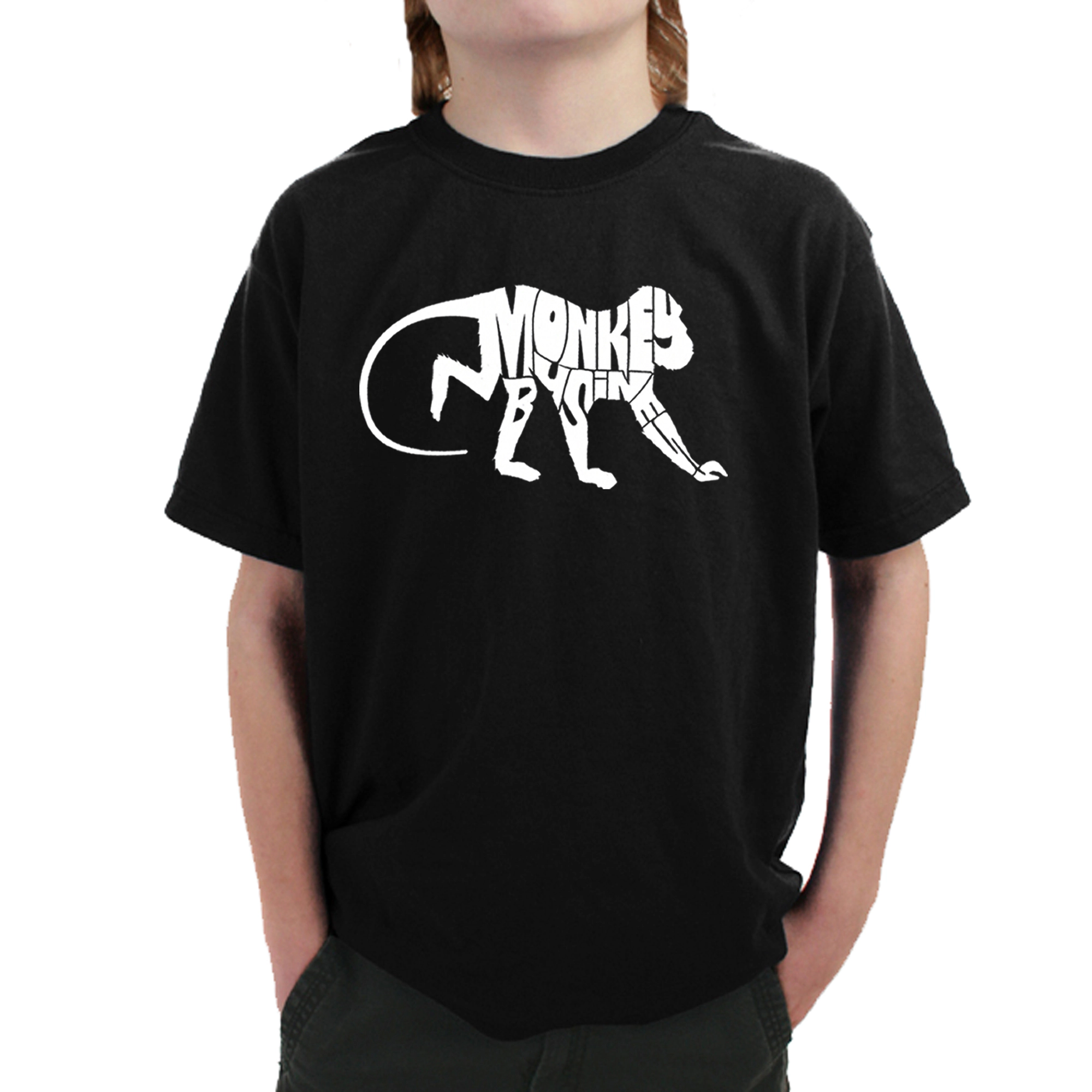 LA Pop Art Boy's Word T-Shirt - Monkey Business