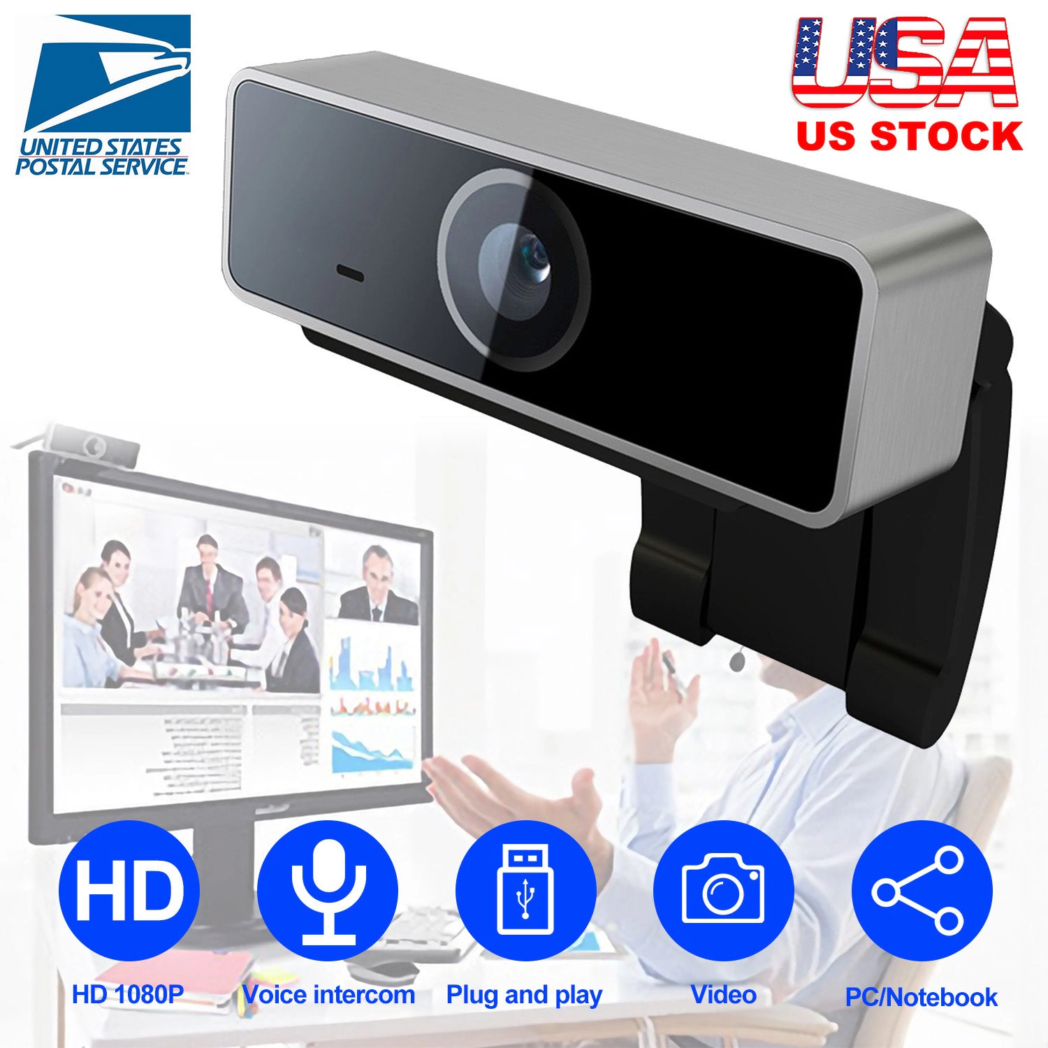 GBruno 1080P Auto Focus Webcam With Microphone