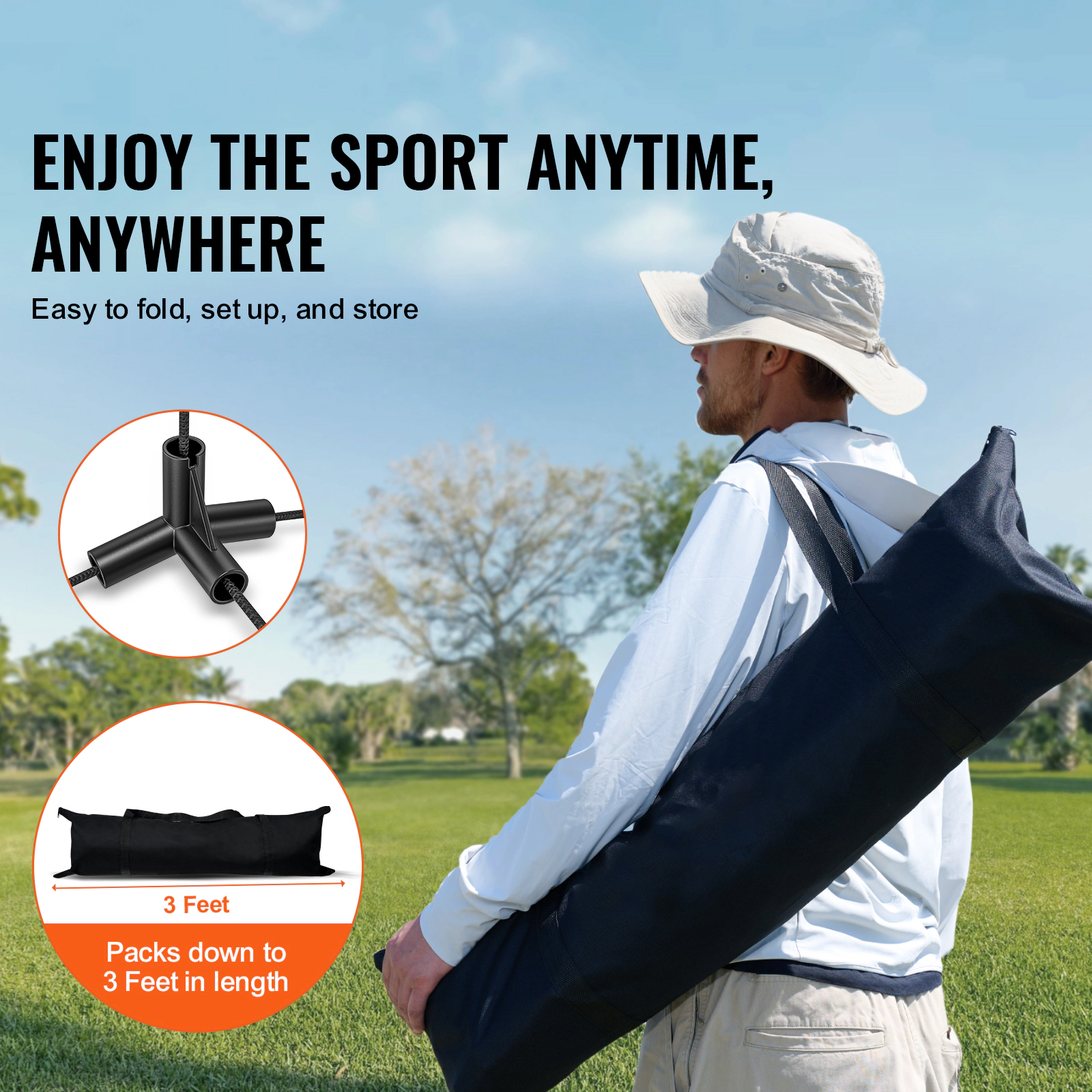 HONGGE Badminton Net Height Adjustable Volleyball Net Foldable Pickleball Net Portable Easy Setup Tennis Net Set with