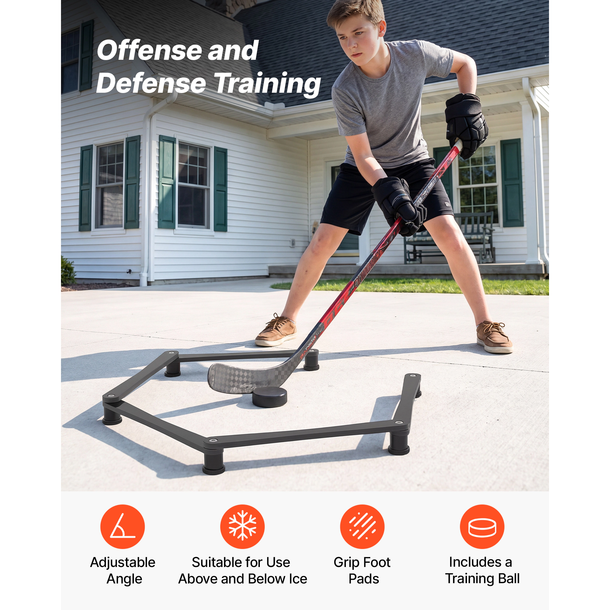 HONGGE Hockey Stick Handling Trainer Portable Equipment Puck Control