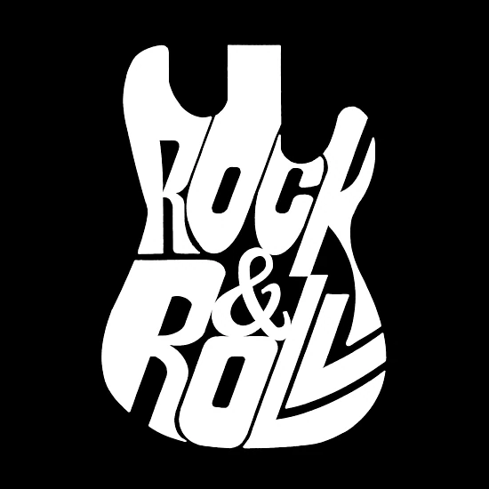 LA Pop Art Rock And Roll Guitar - Men's Word Art Hooded Sweatshirt