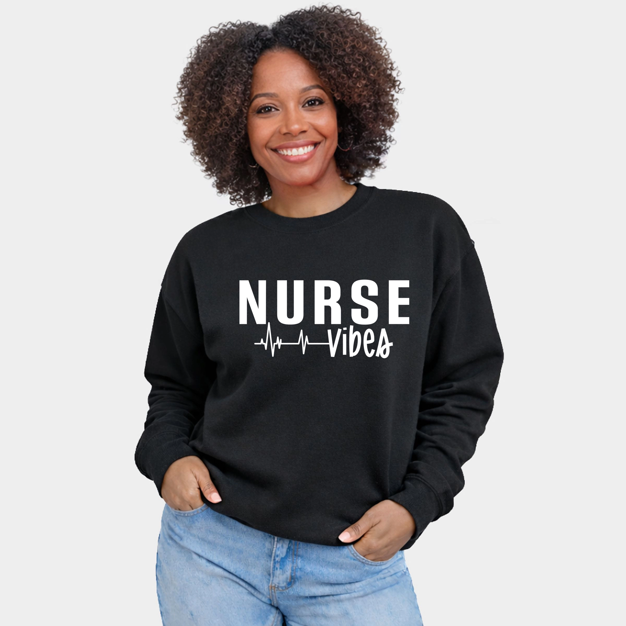 Simply Sage Market - Nurse Vibes Heartbeat  Women's Graphic Sweatshirt