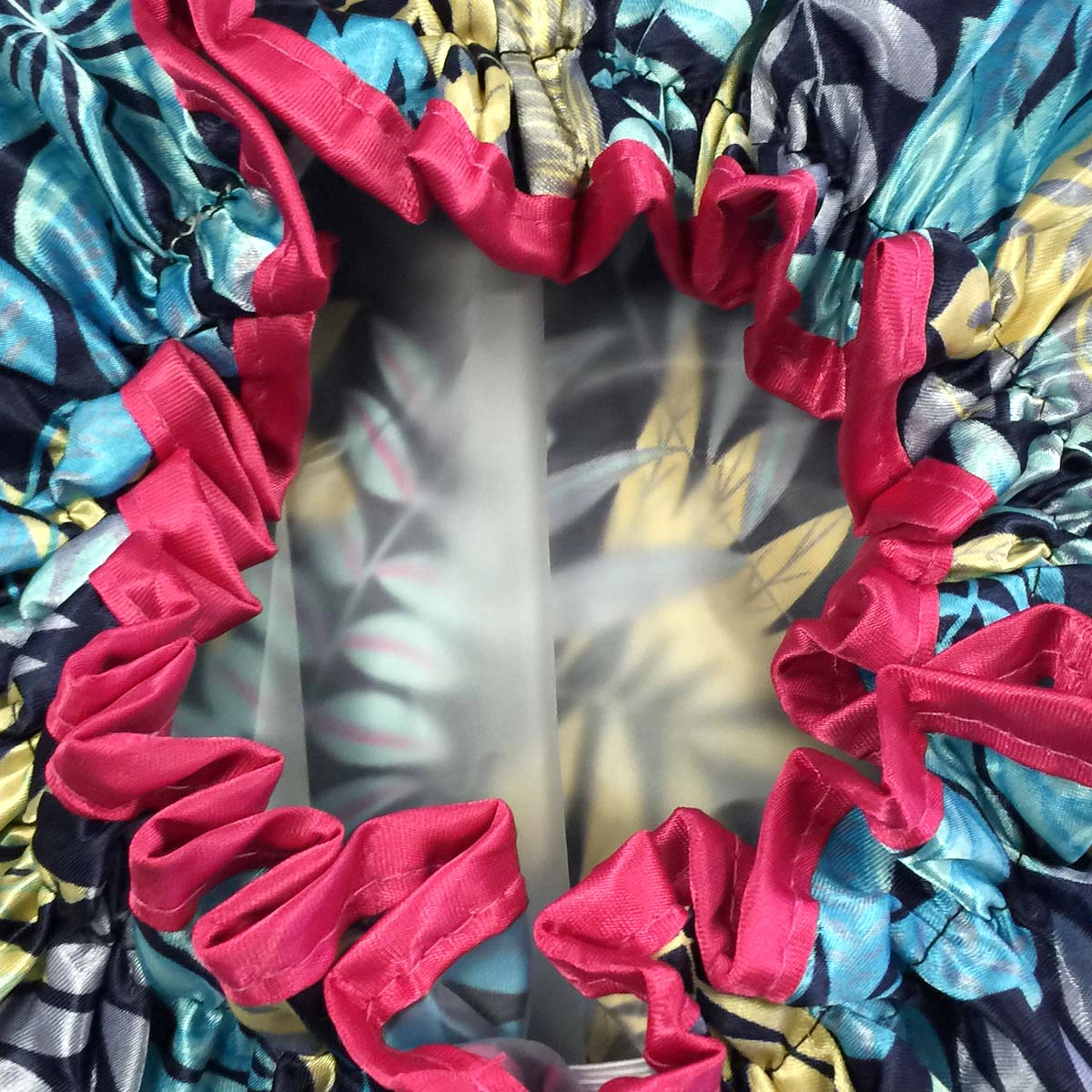 Wrapables Women's Trendy Satin Shower Cap, Twilight Leaves