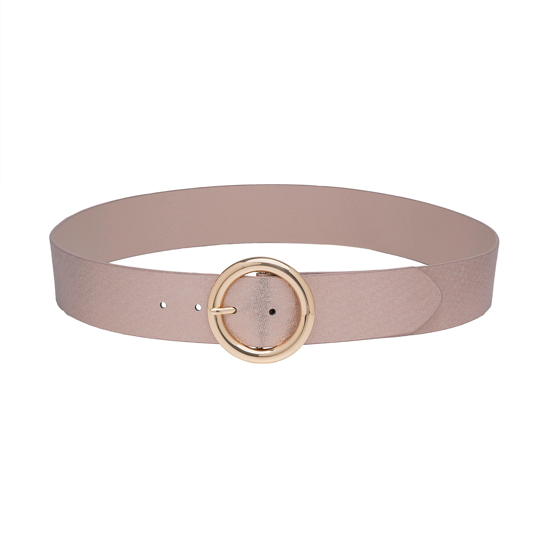 AGP PARIS Light Pink Round Buckle Women's Belt