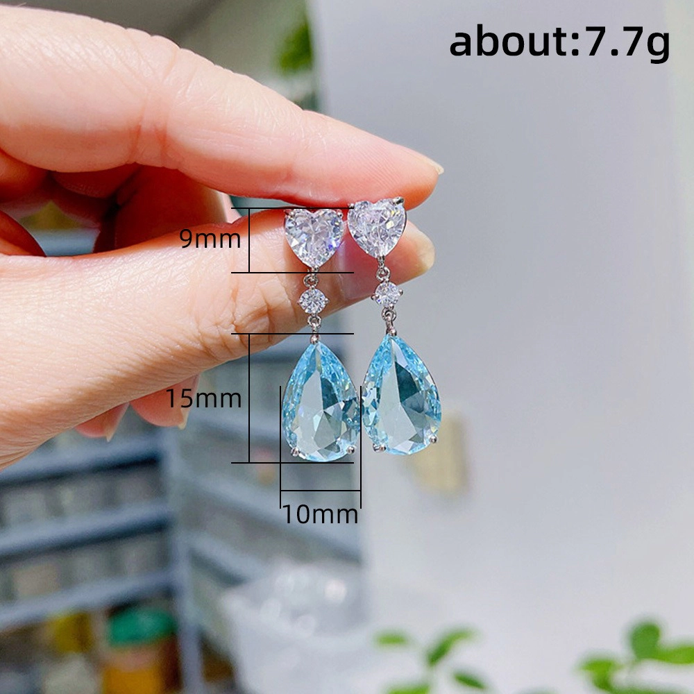 Elegant Heart Zirconia Drop Earrings for Women