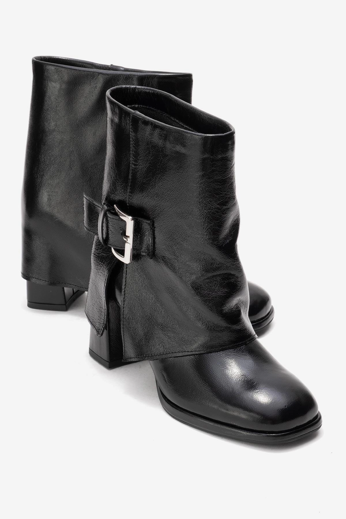 Forever & Always Womens Lore Leather Block Heel Boots