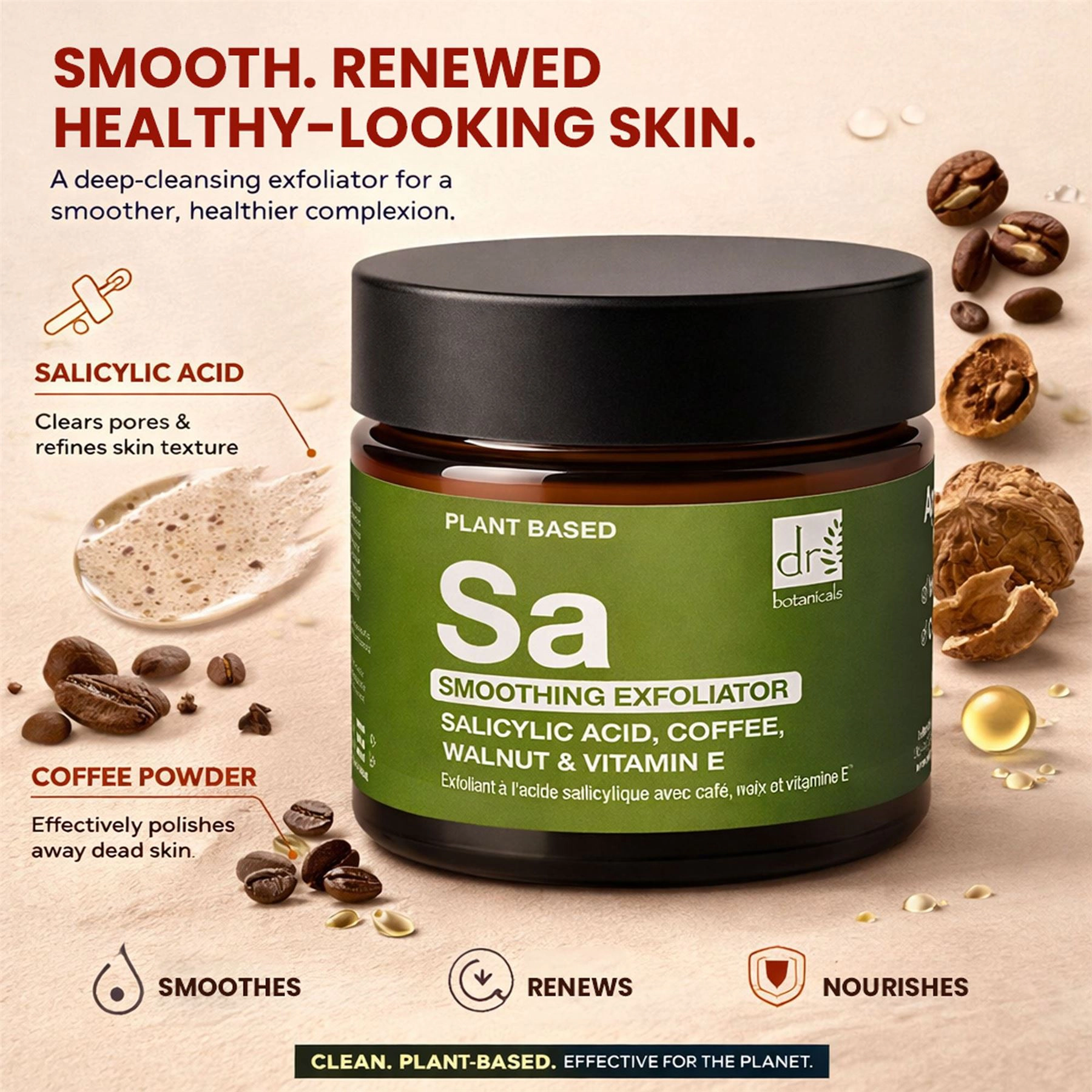 Dr. Botanicals Salicylic Acid Exfoliator with Coffee, Walnut & Vitamin E 30ml