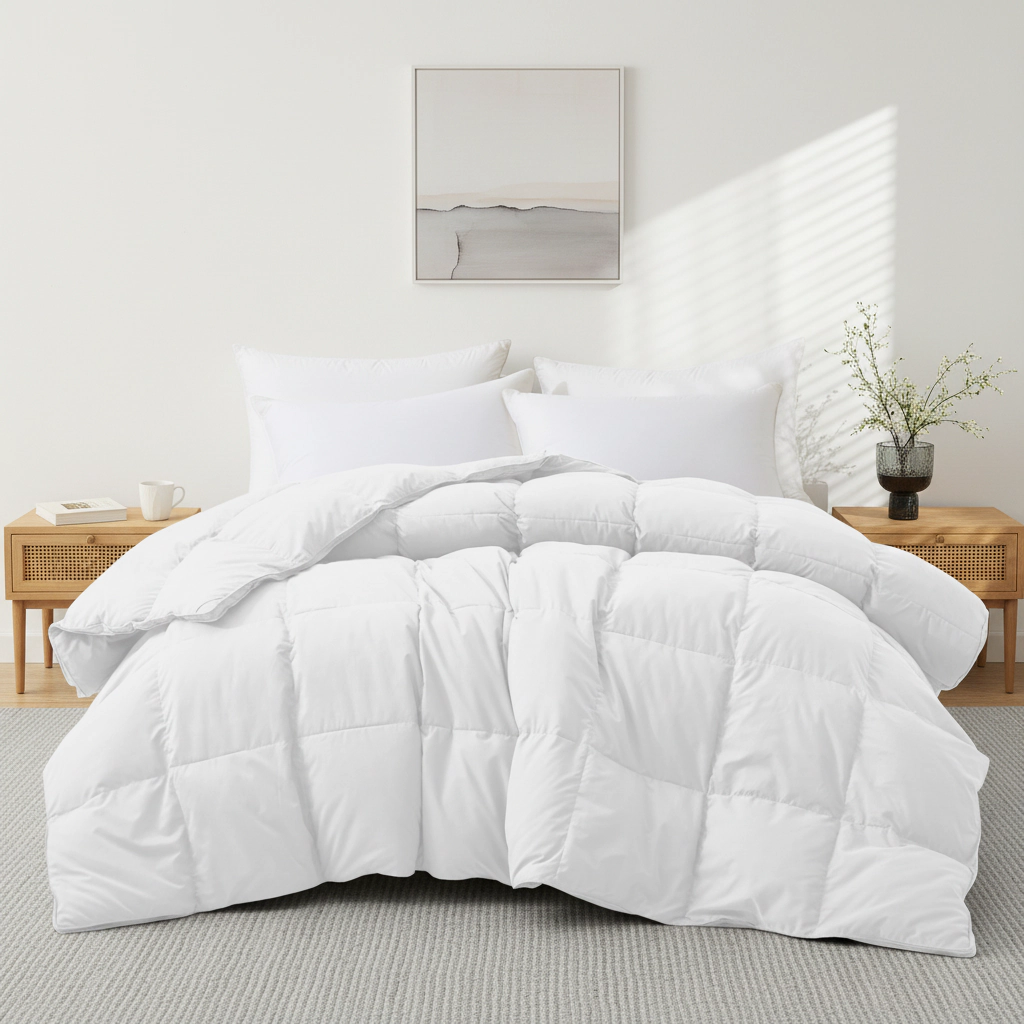 PEACENEST All Season Feather Fiber Comforter Soft Fluffy Duvet Insert
