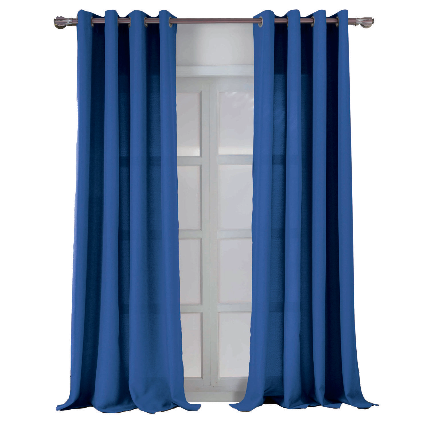 RT Designers Collection Cole Textured Grommet Room Darkening Curtain Panel 54" x 84" Navy