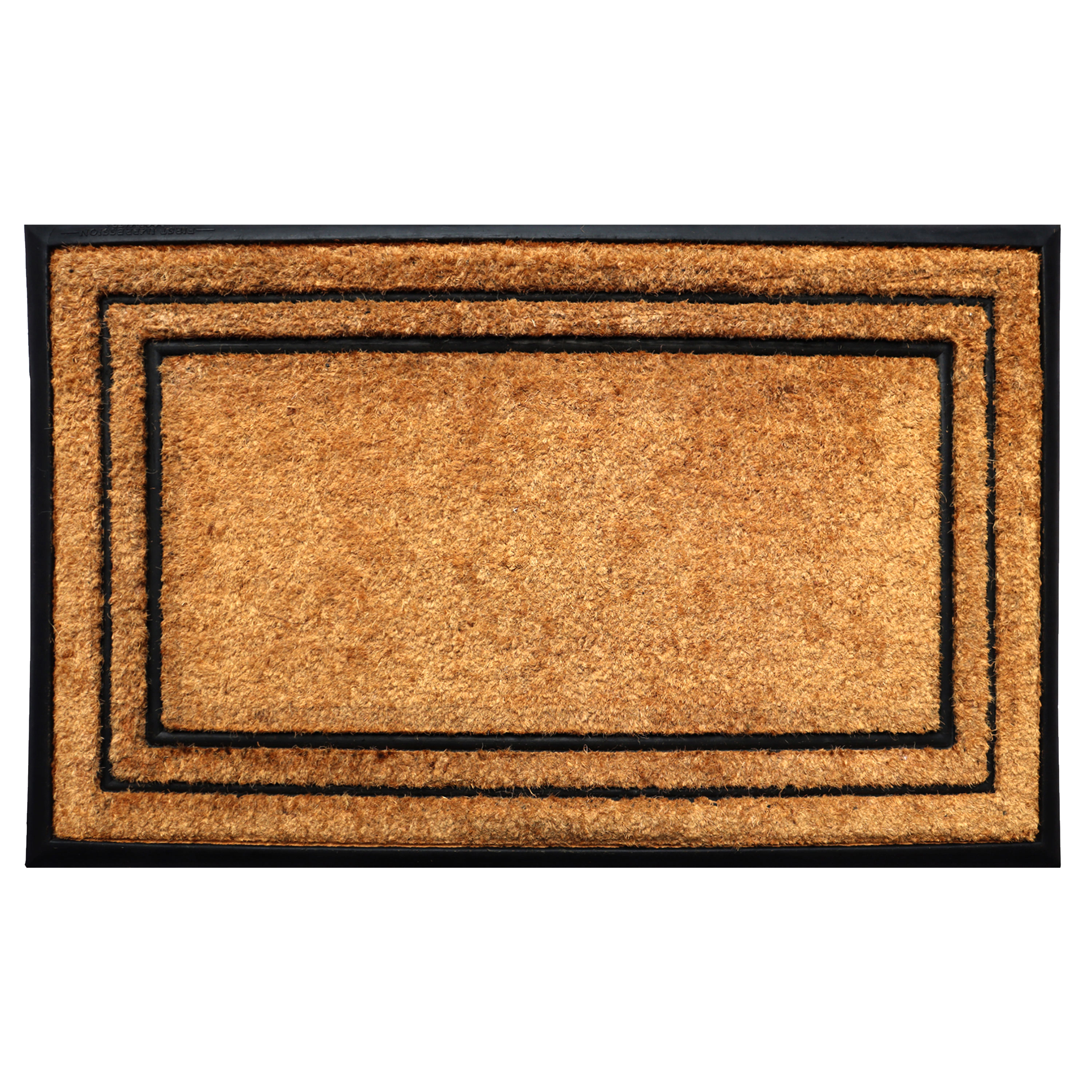 A1HC Coir and Rubber Door Mat 30x60 Inches Heavy Duty Non-Slip Dirt-Trapping Plain Border