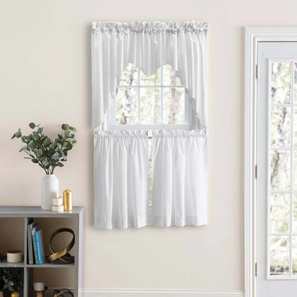 Ellis Classic Tailored Design in a Perma Press Fabric 3" Rod Pocket Premium Lined Swag 84"x36" White