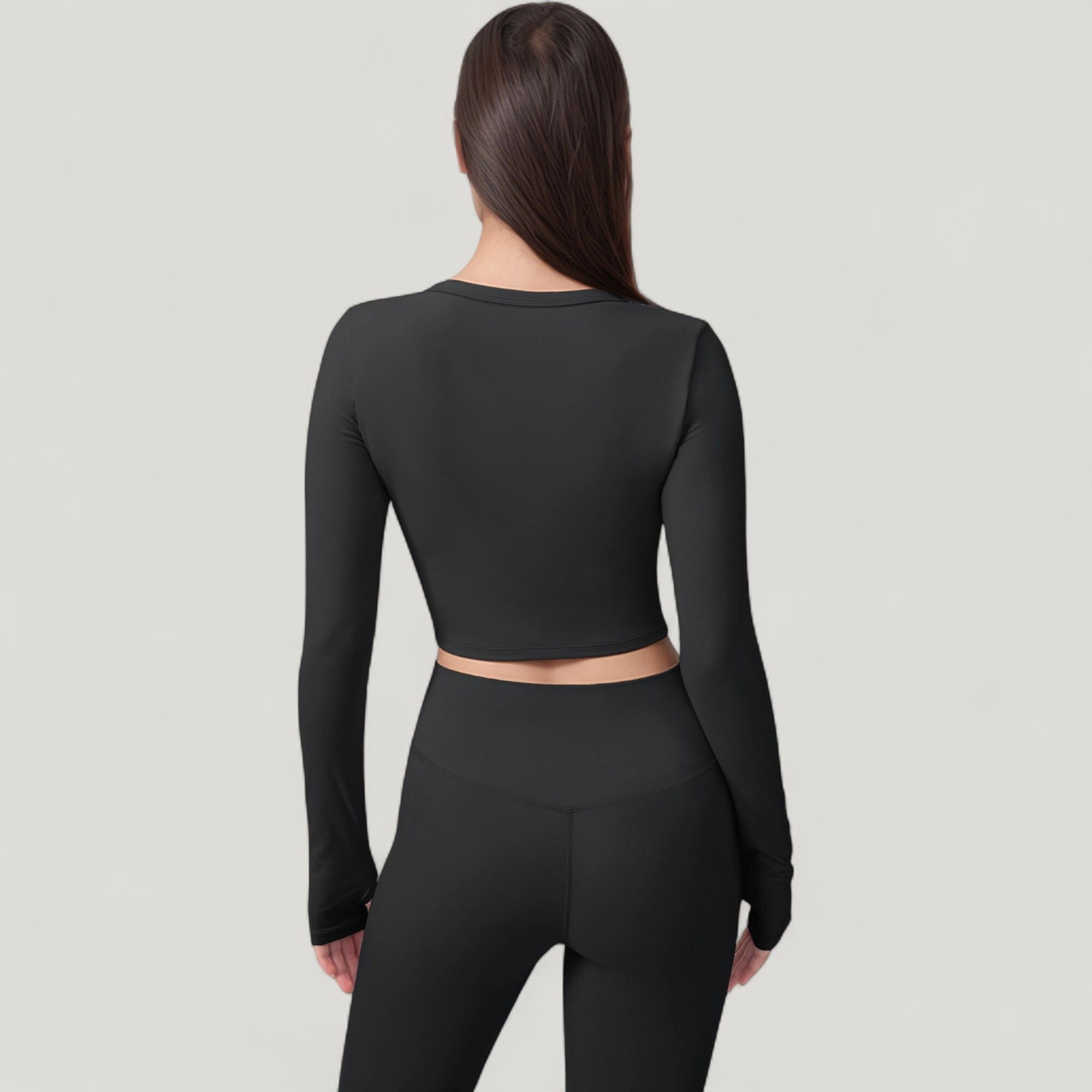 Anna-Kaci Women's Long Sleeve Cropped Button Front Top with Fitted Stretch Design
