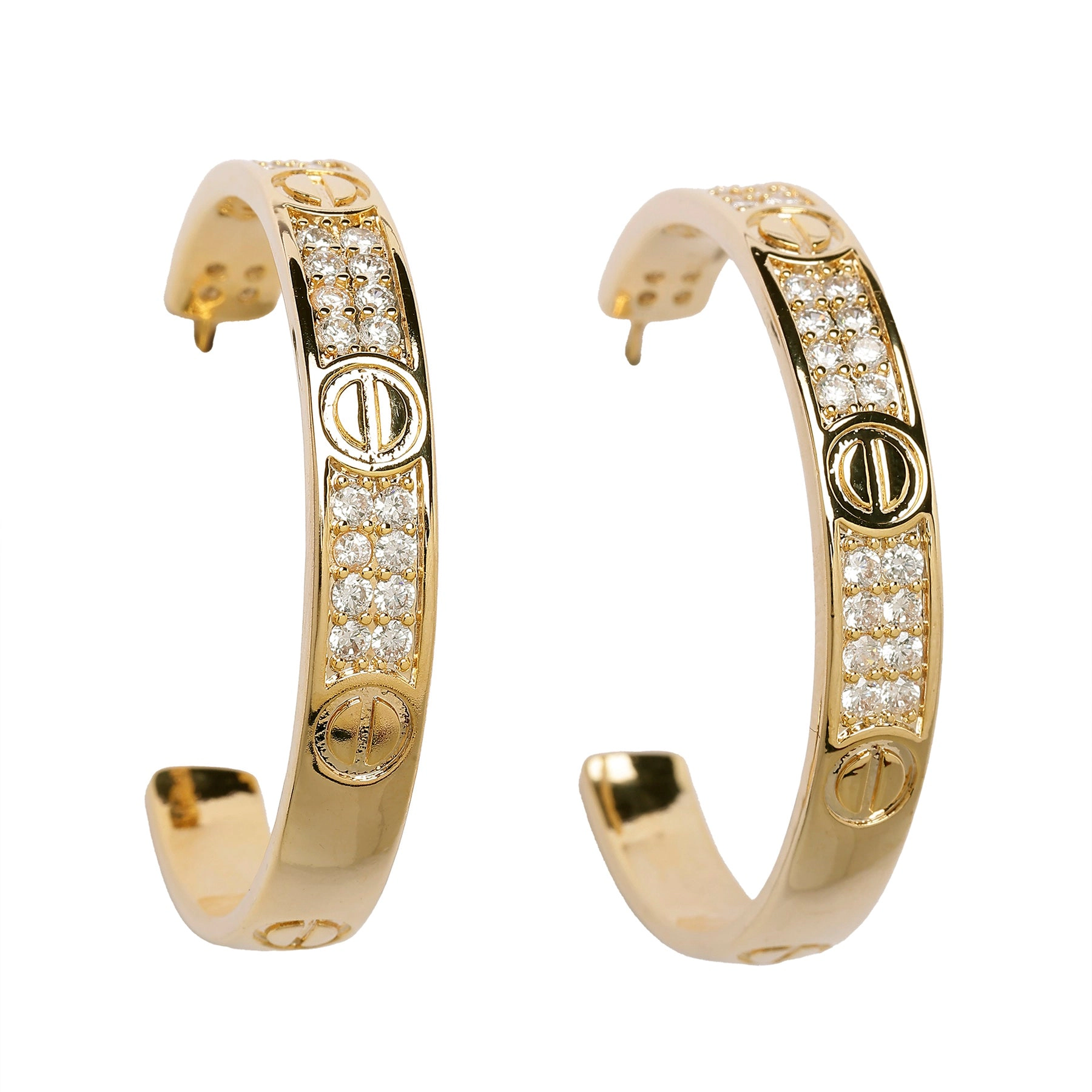AGP PARIS Womens Timeless Sparkling Hoop Earrings