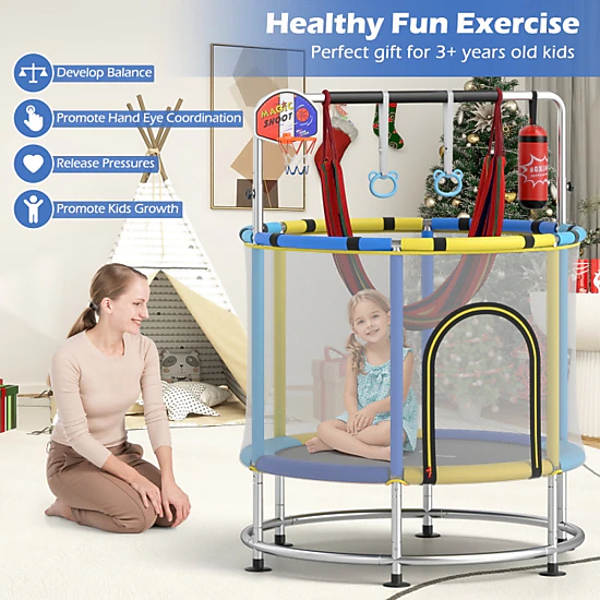 Hivvago 55" Kids Trampoline Gift For For 3-6 Years Old Boys And Girls
