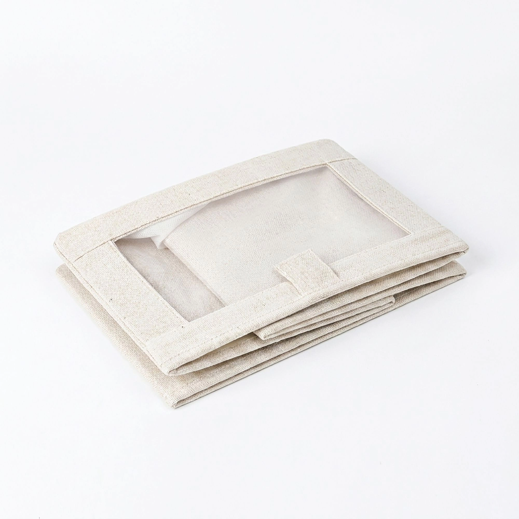 Alilang Unisex Foldable Fabric Storage Bin with Clear Window and Open Top