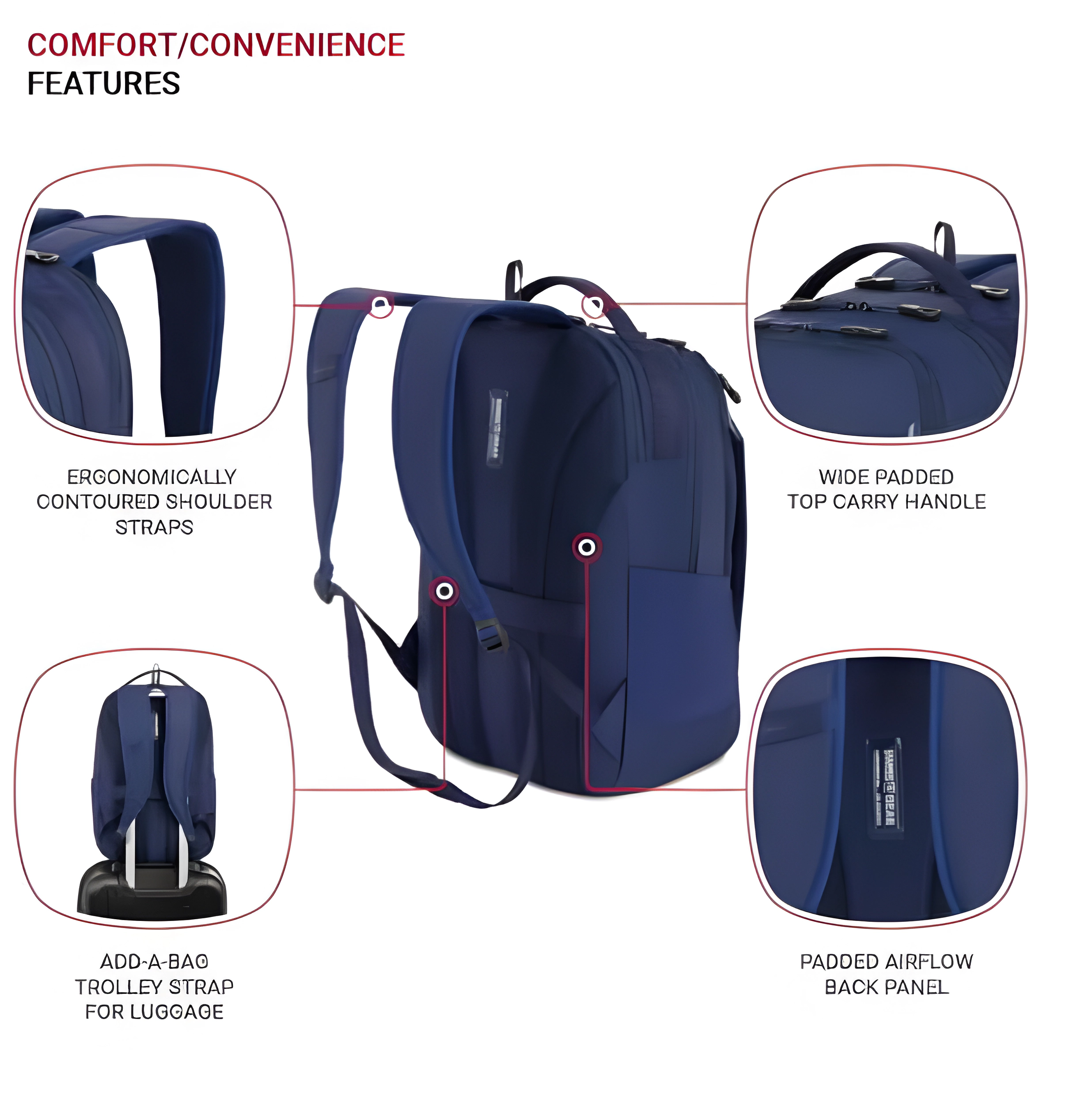 SWISSGEAR Shield Laptop Backpack – Navy (18.5" x 12" x 6")