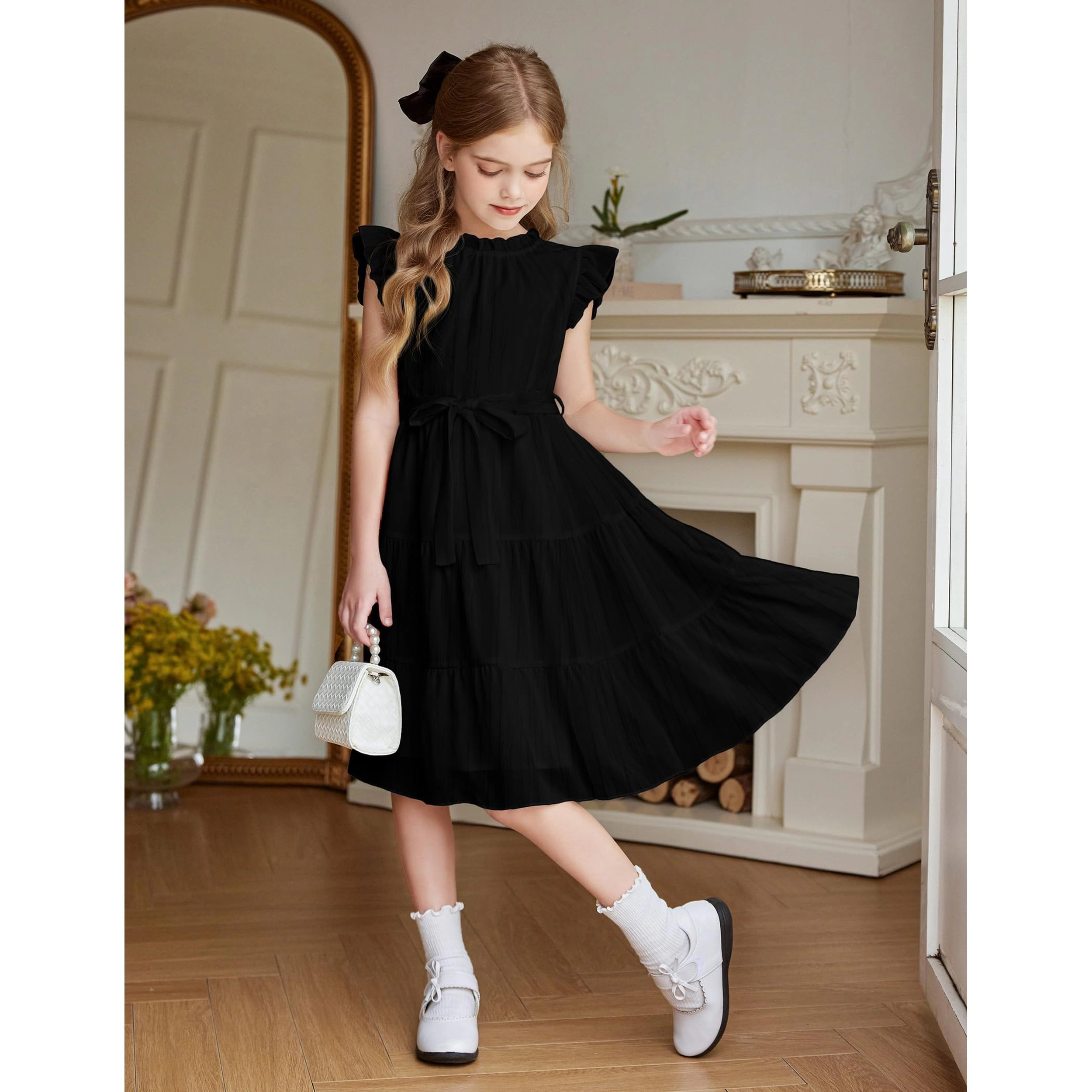 Arshiner Girls Special Occasion Dresses Summer Formal Funeral Elegant Dress