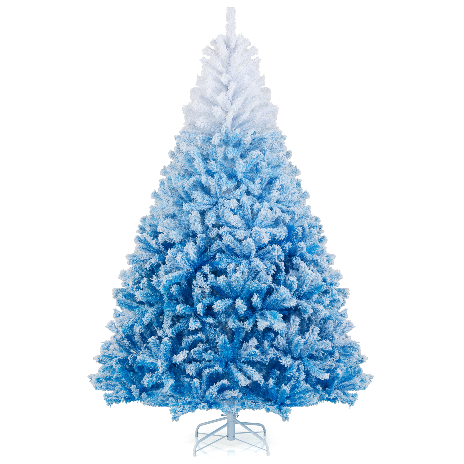 LJG 2025 New Artificial Christmas Tree with 456 Branch Tips and Folding Metal Stand