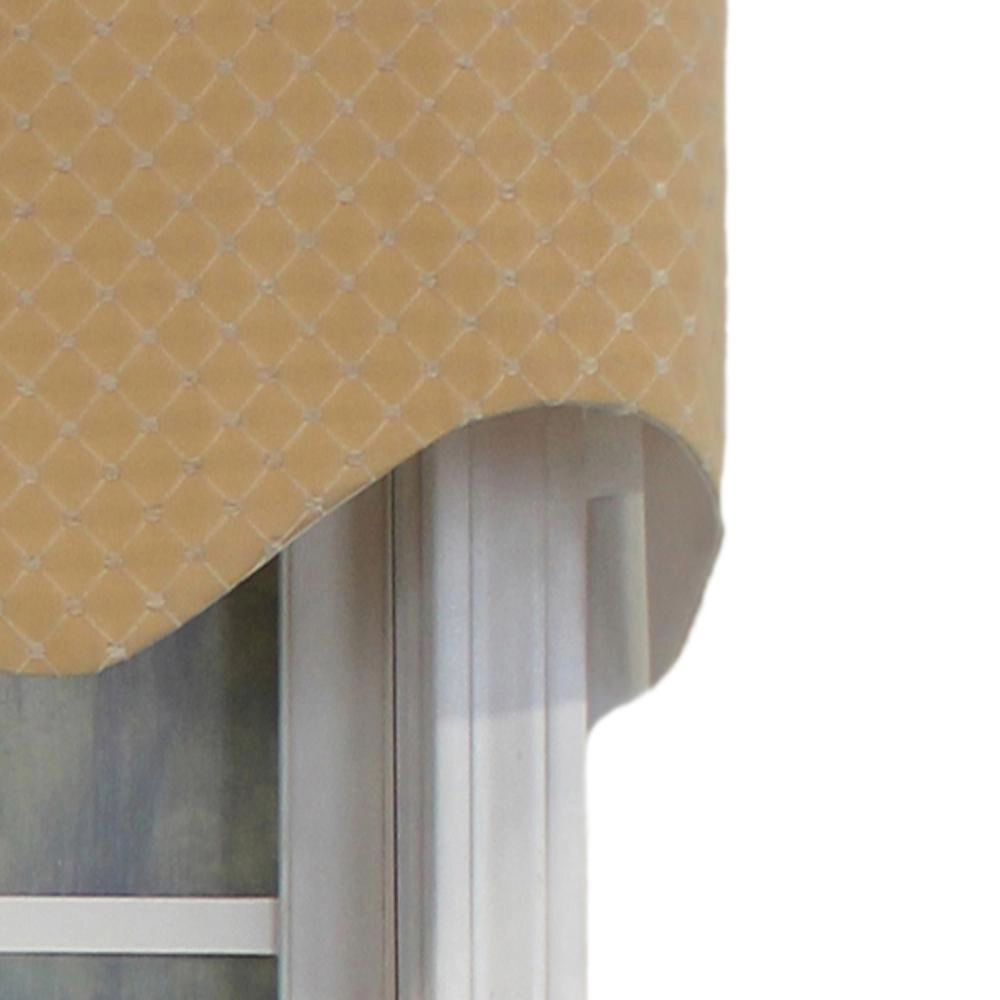 RLF Home 100% Cotton Passat Regal Valance Dotted Diamond Lined Fabric Rod Pocket 50" x 17" Gold