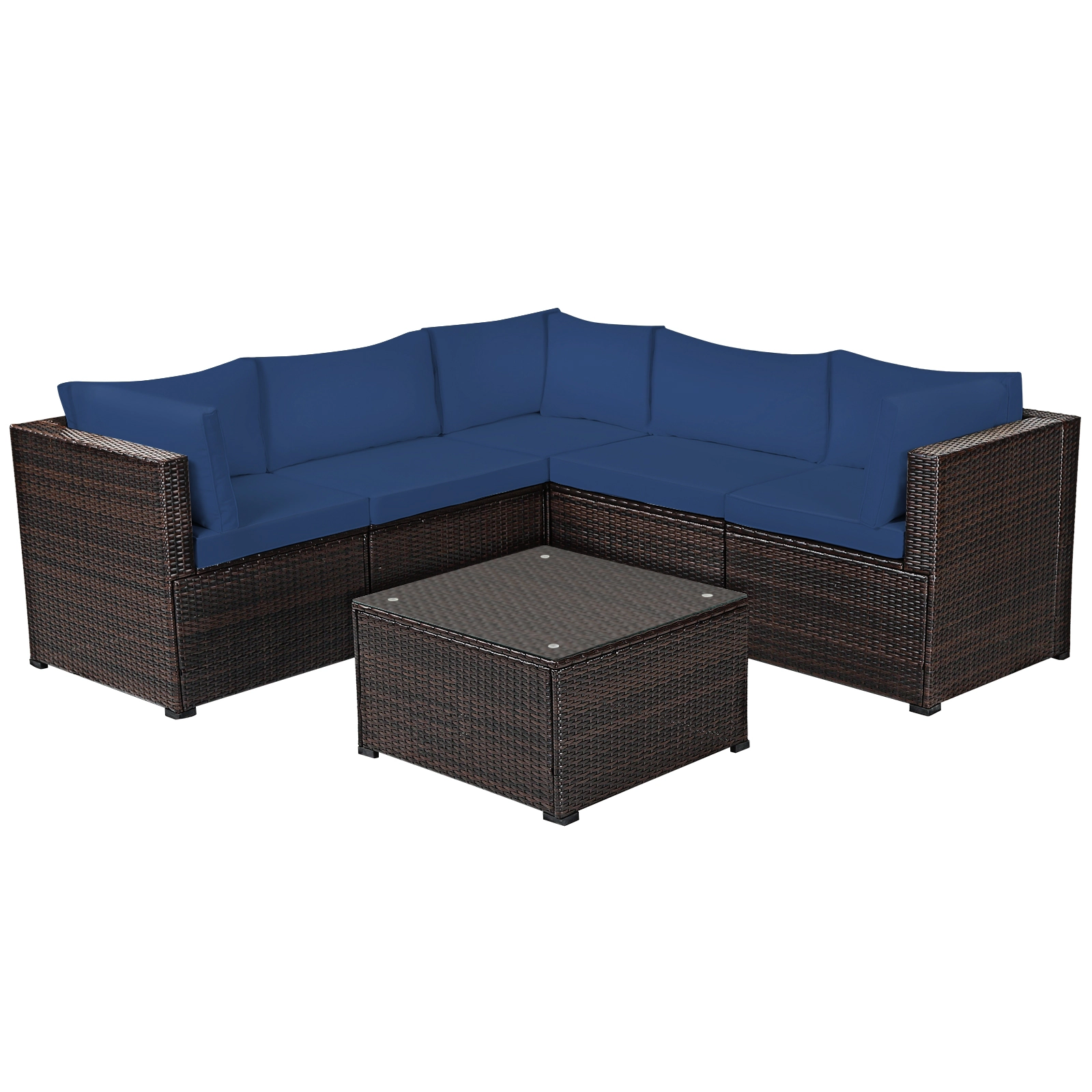 LJG 6 Pieces Patio Furniture Sofa Set with Cushions for Outdoor