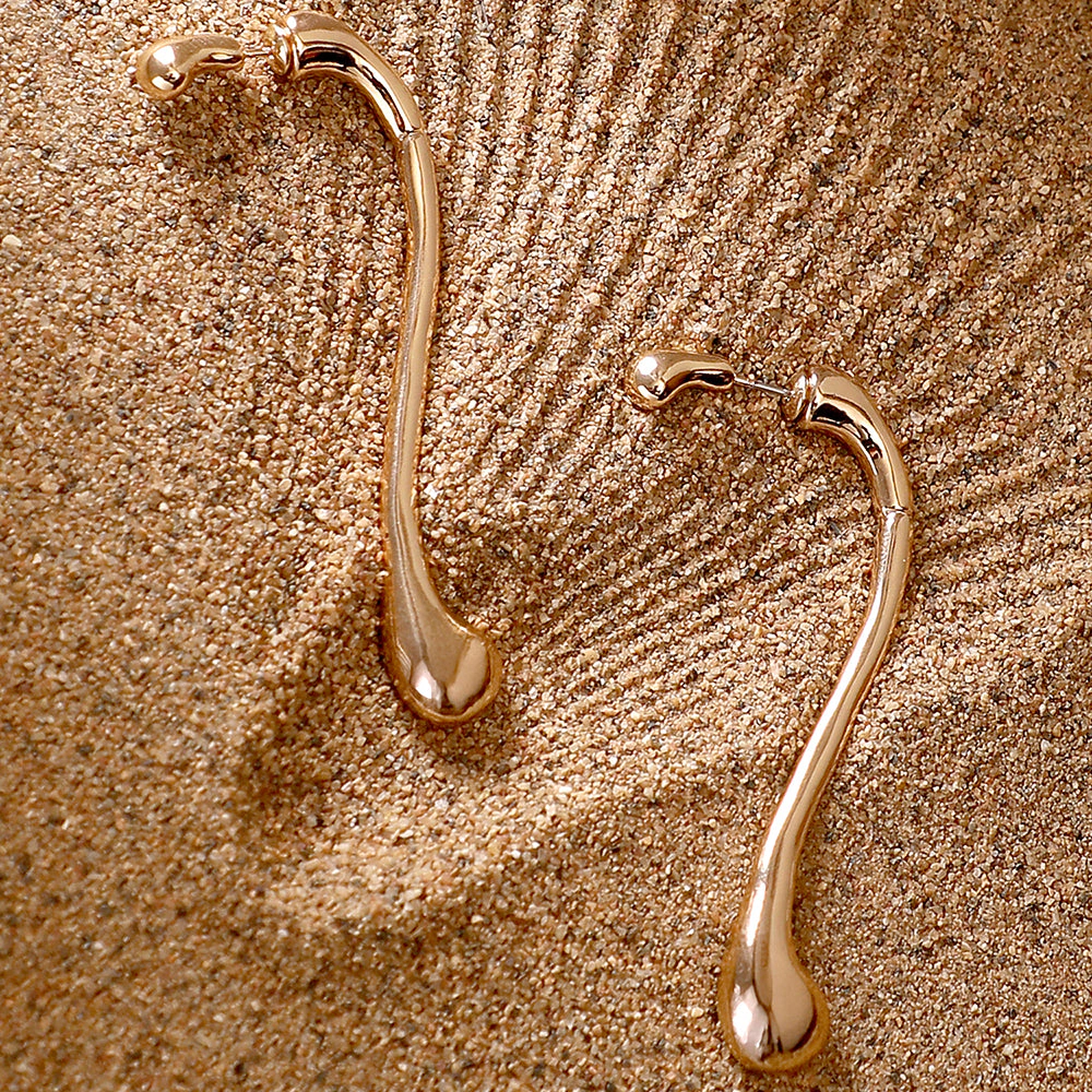 SOHI Women's The Back-Drip Drop Earrings - California Gold