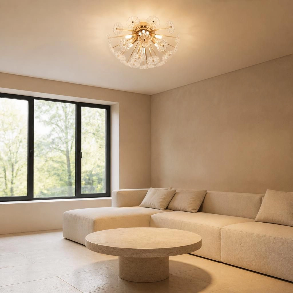ELEMENT ACE Modern Flush Mount Crystal Ceiling Light
