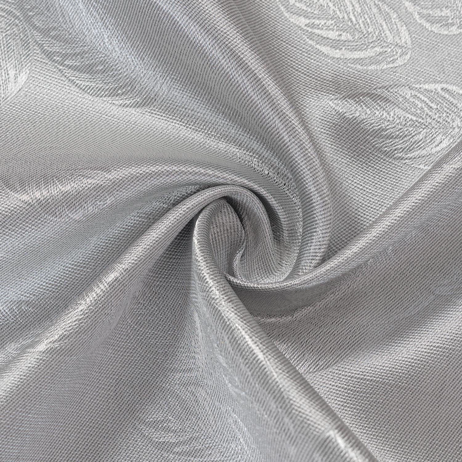 Olivia Gray 100% Polyester 200 GSM Arlo Embossed Blackout Grommet Curtain Panel 54" x 90" Silver