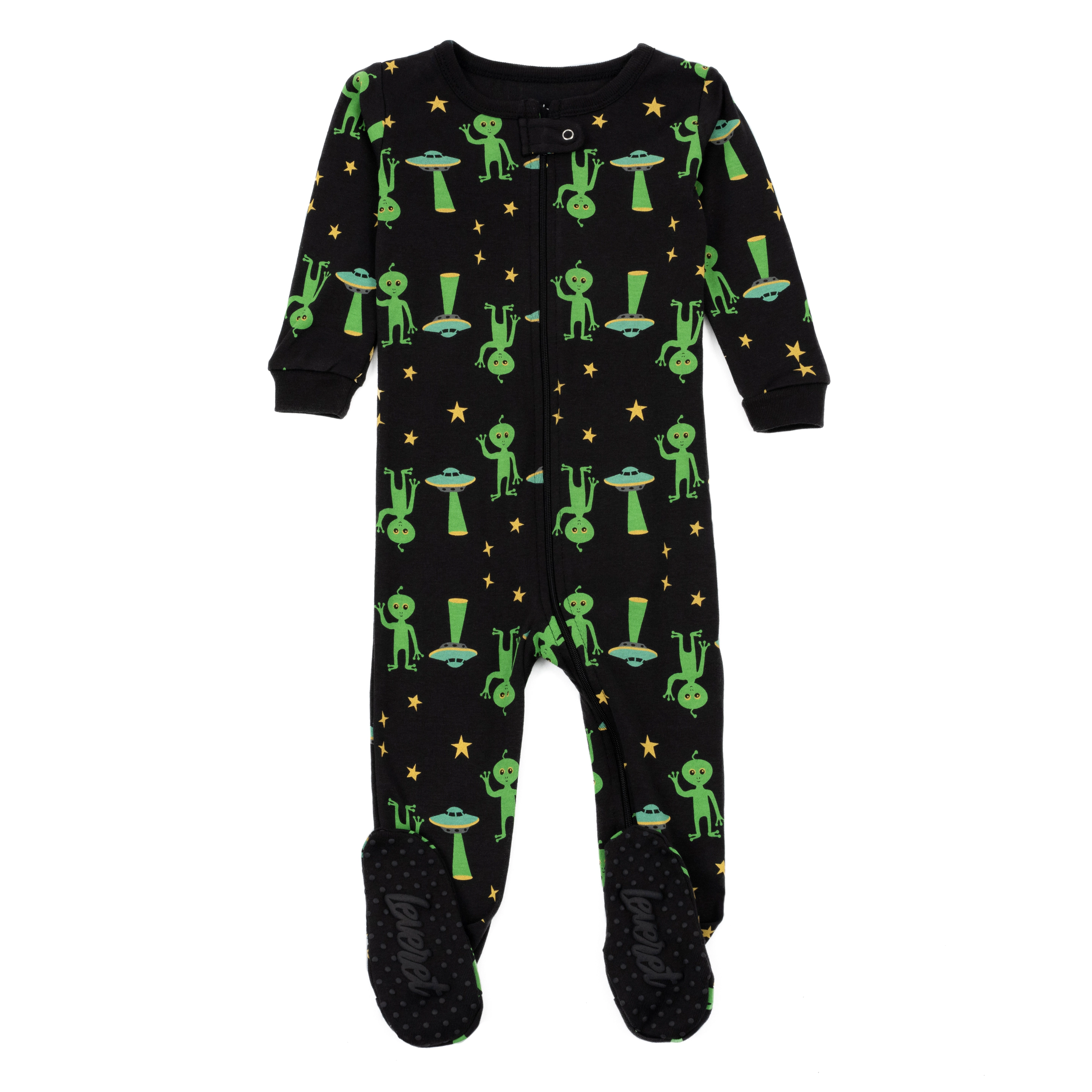 Leveret Baby Alien Cotton Halloween Footed Pajamas